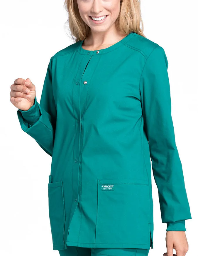 Cherokee Workwear Professionals Women's Snap Front Warm Up Jacket