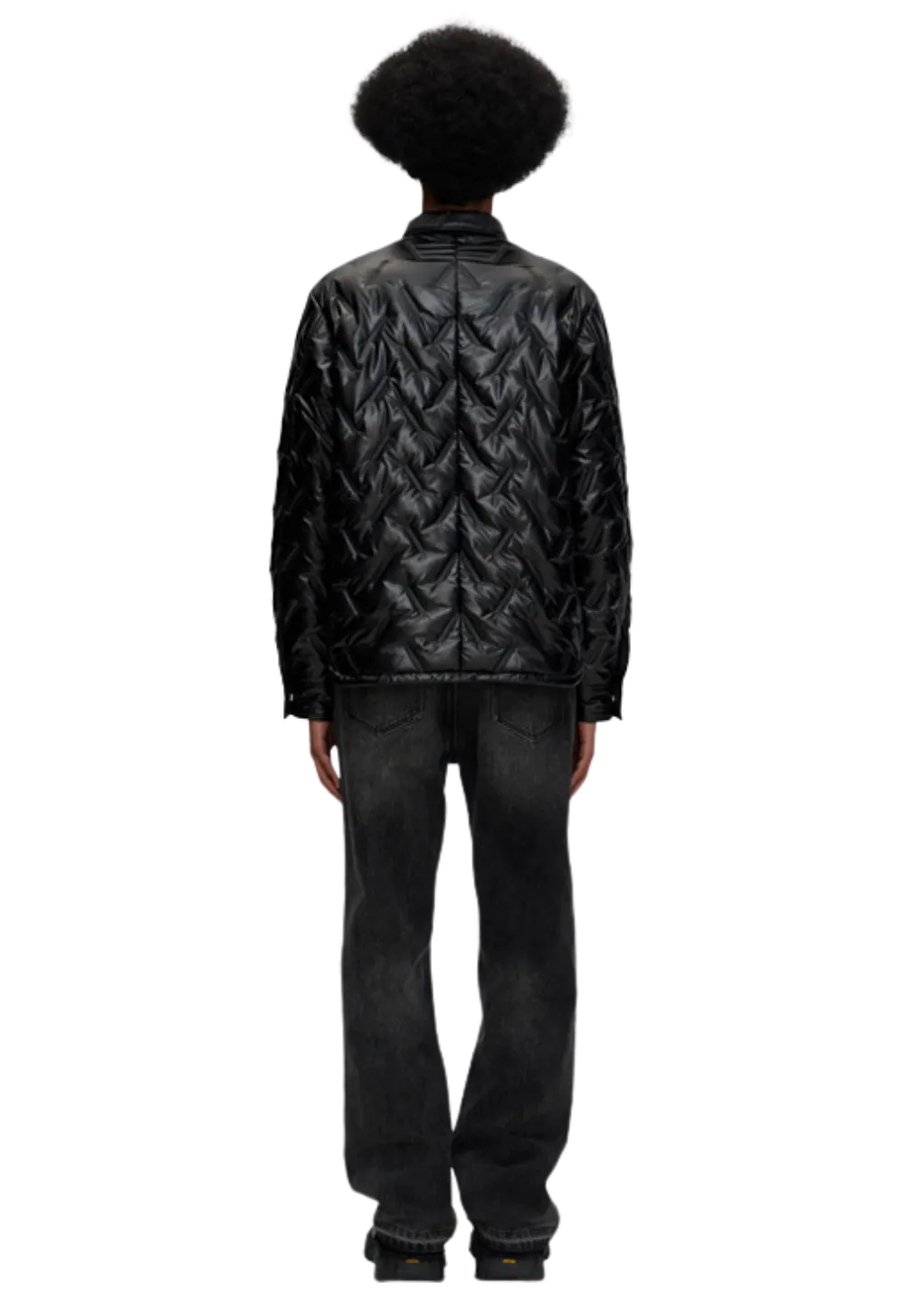 Collared Embossed Padded Jacket