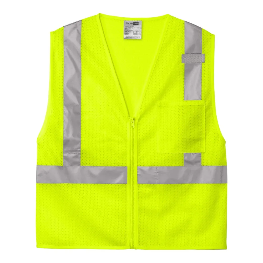 CornerStone ANSI 107 Class 2 Mesh Zippered Vest CSV102