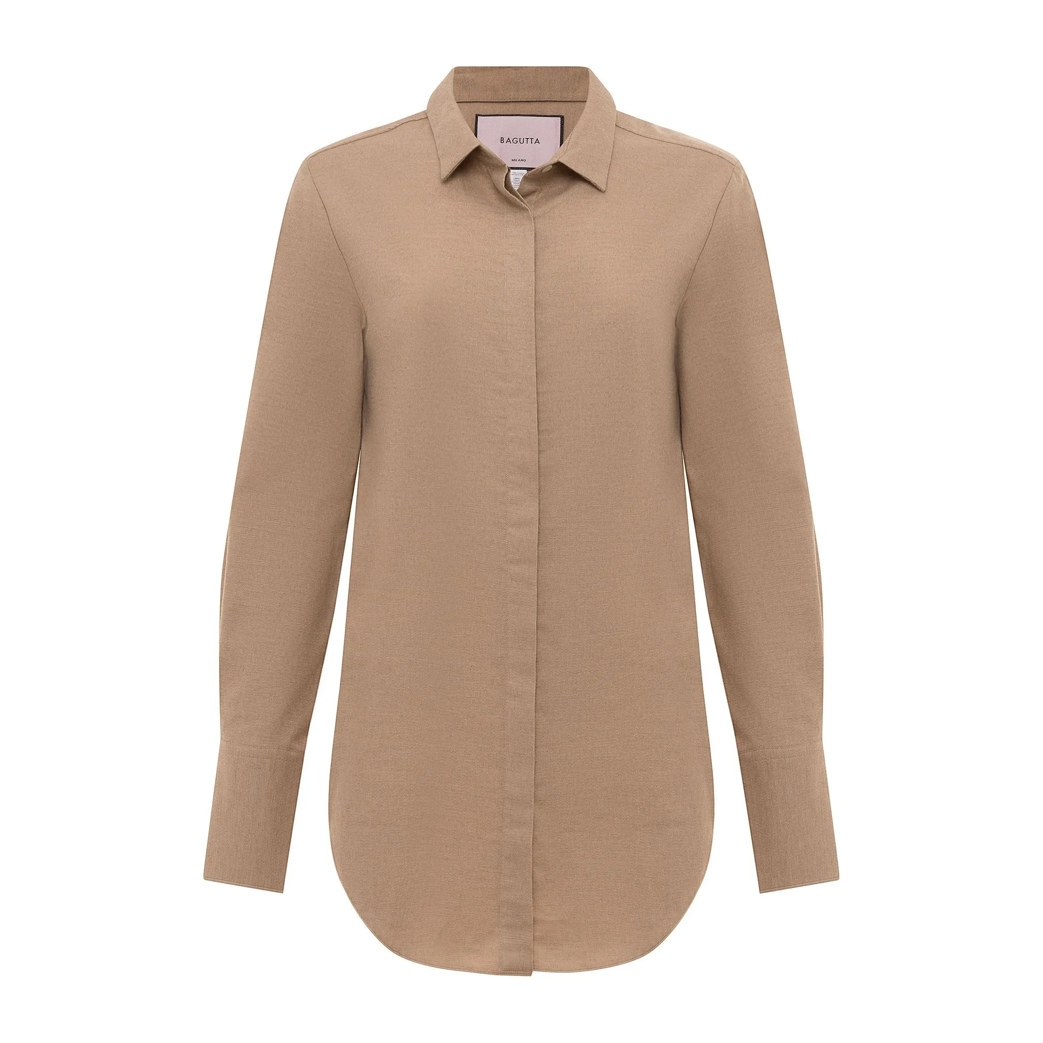 Cotton and Cashmere Button Down - Camel