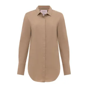 Cotton and Cashmere Button Down - Camel