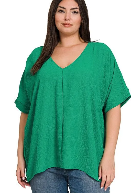 Curvy Dolman Textured Top