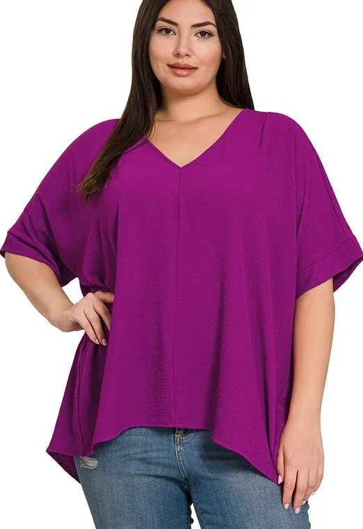 Curvy Dolman Textured Top