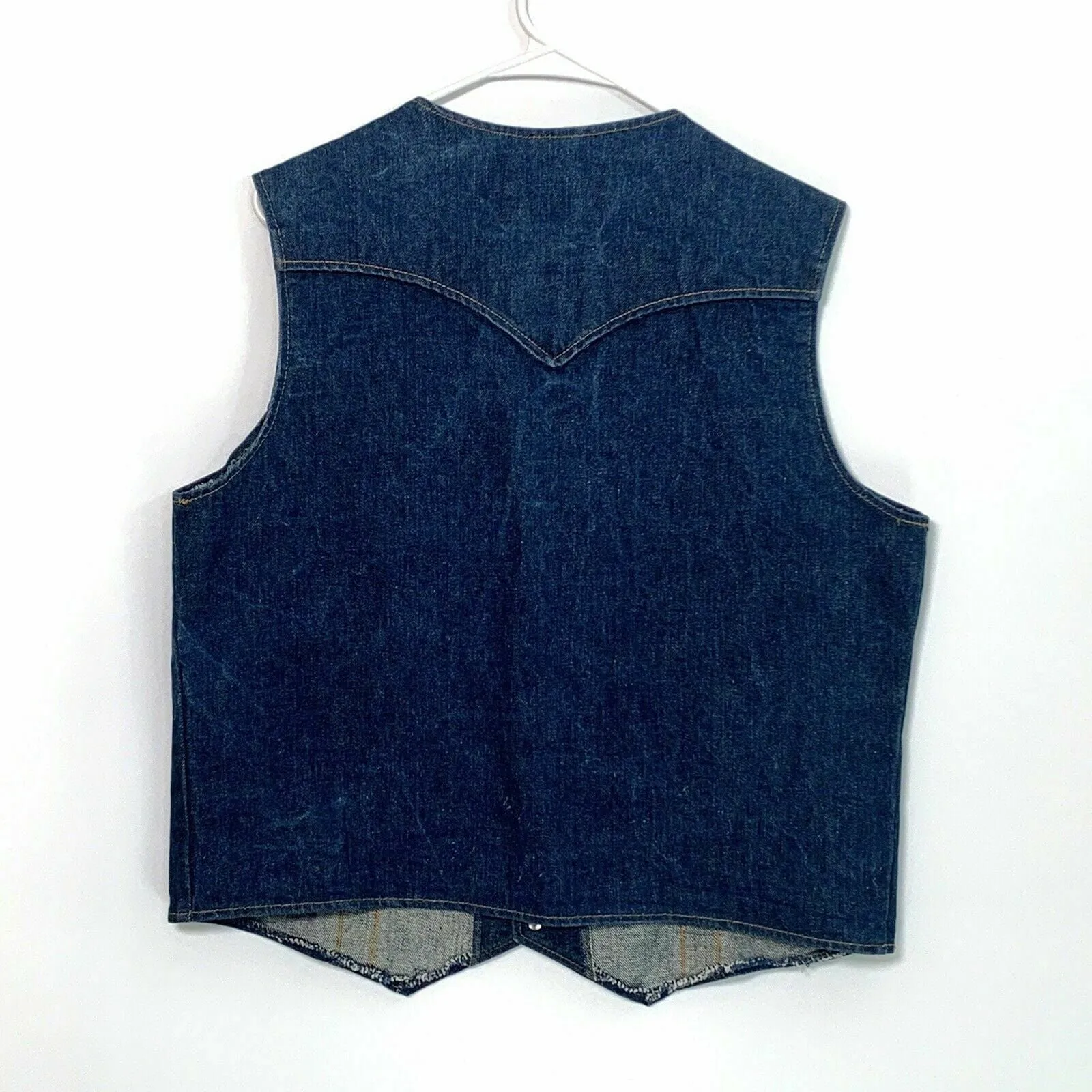 Dee Cee Brand Vintage Denim Vest | Blue | L (42-44) | Snap-Up | Made in USA | VGC