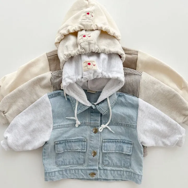 Denim Hooded Jacket Set for Boys