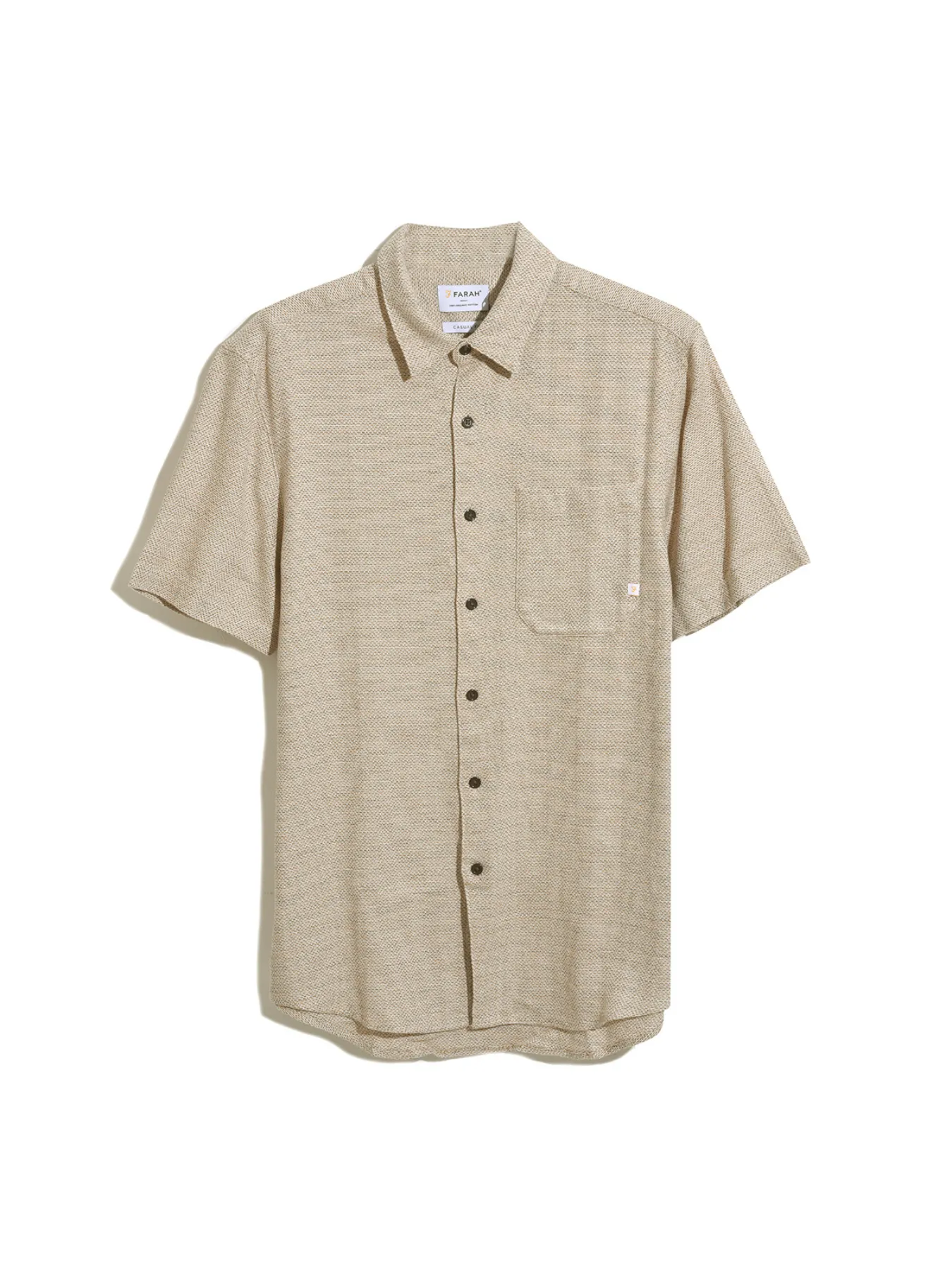 Denzie Jacquard Short Sleeve Shirt In Ecru