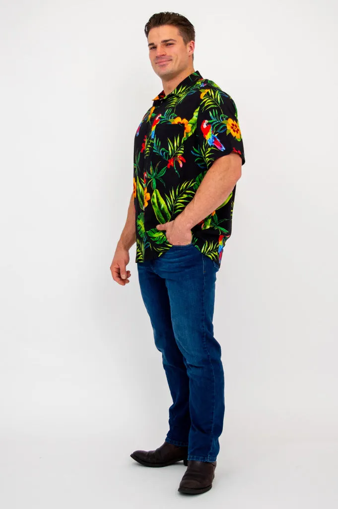 Dino Shirt, Parrot, Woven Bamboo