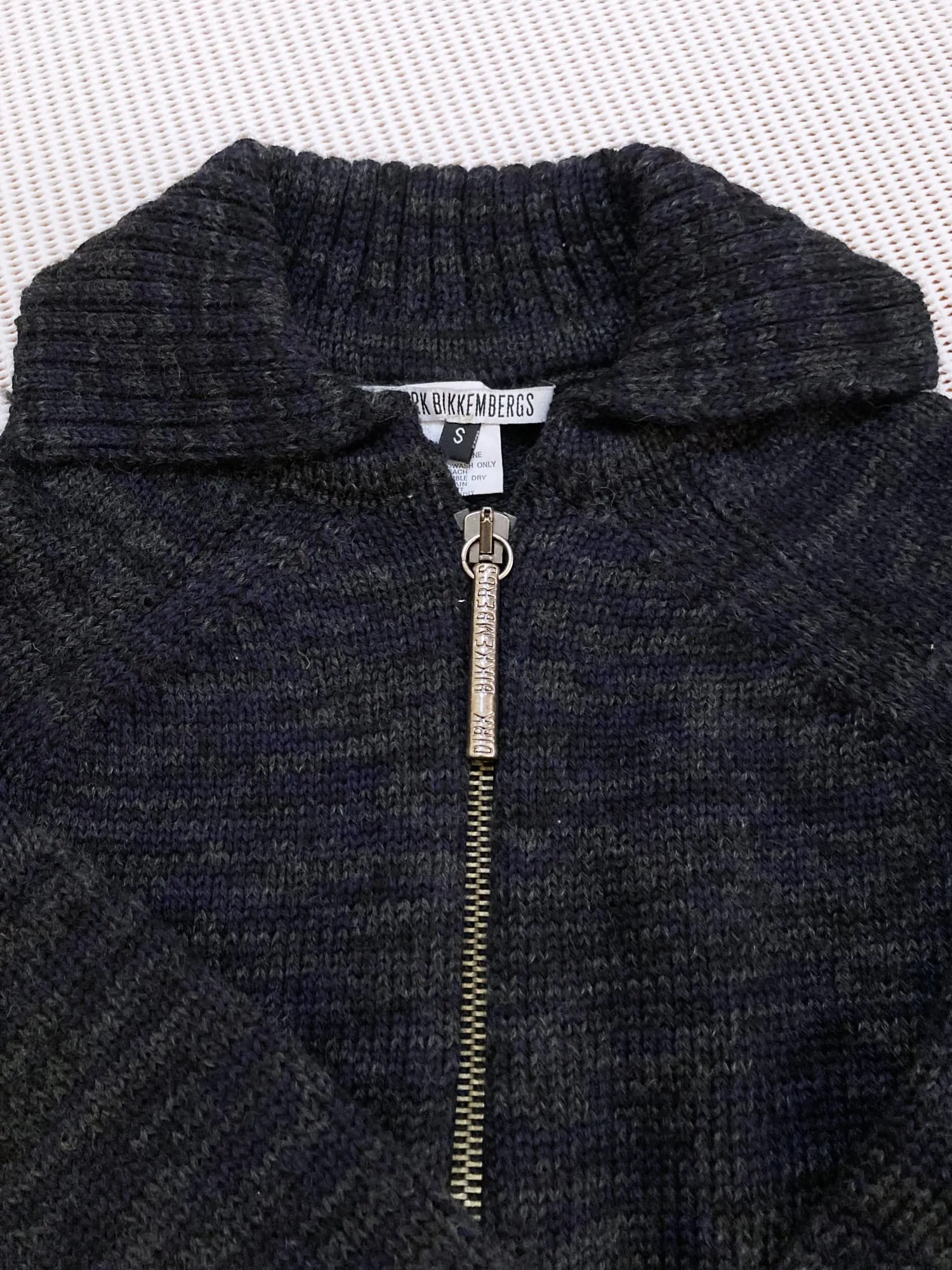 Dirk Bikkembergs winter 1996 dark grey wool detachable sleeve knit jacket - S