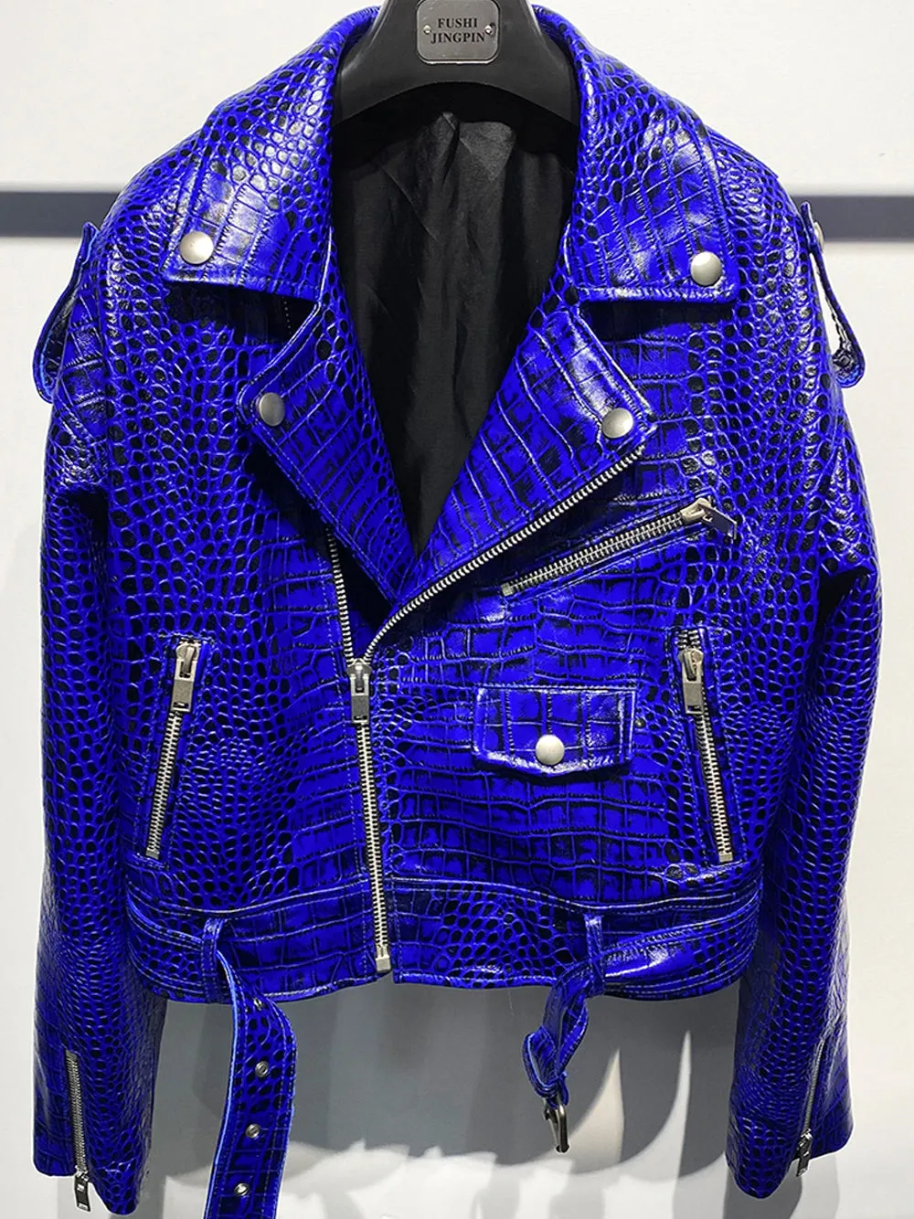 DORE Croc Leather Jacket