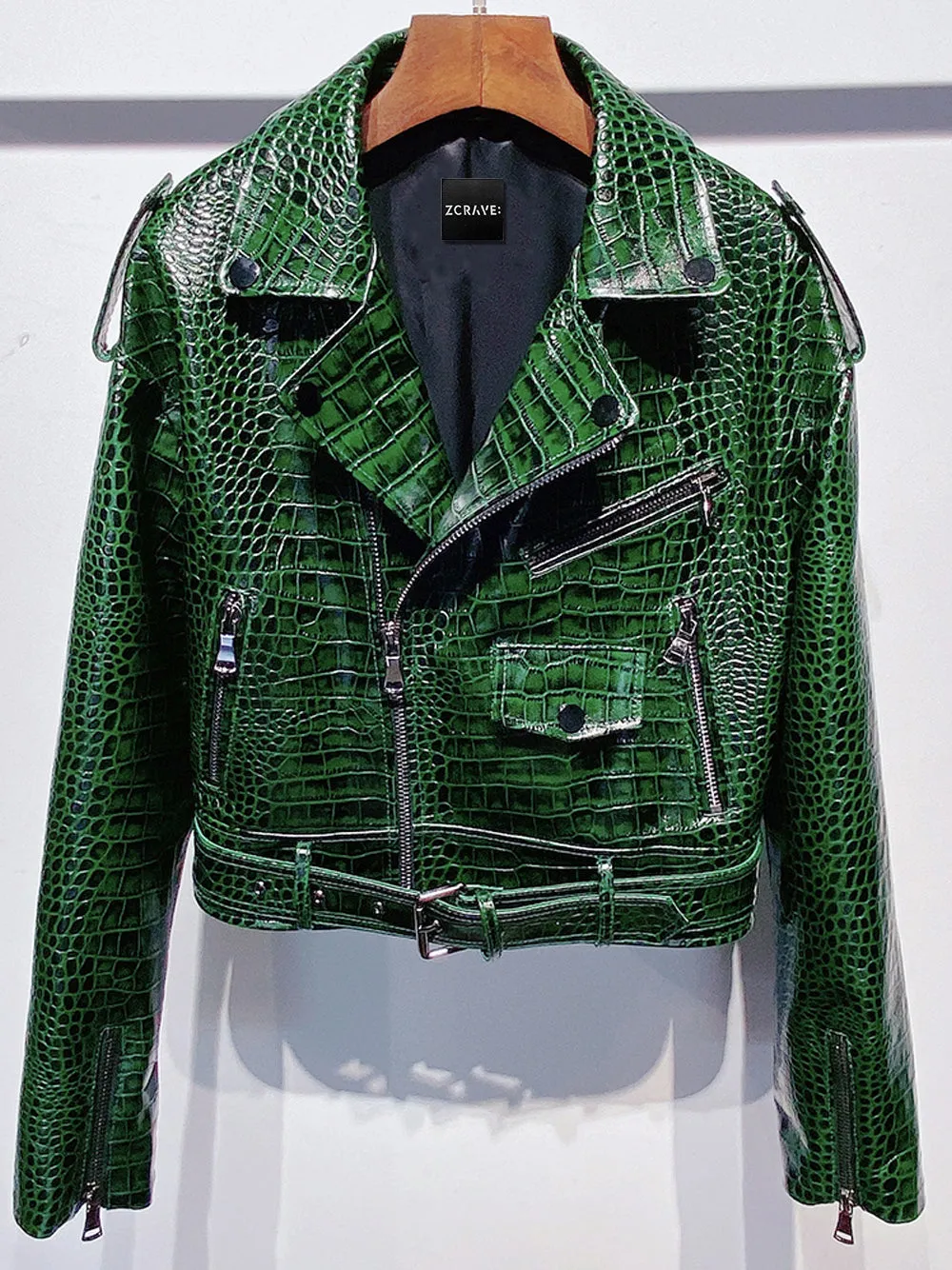 DORE Croc Leather Jacket