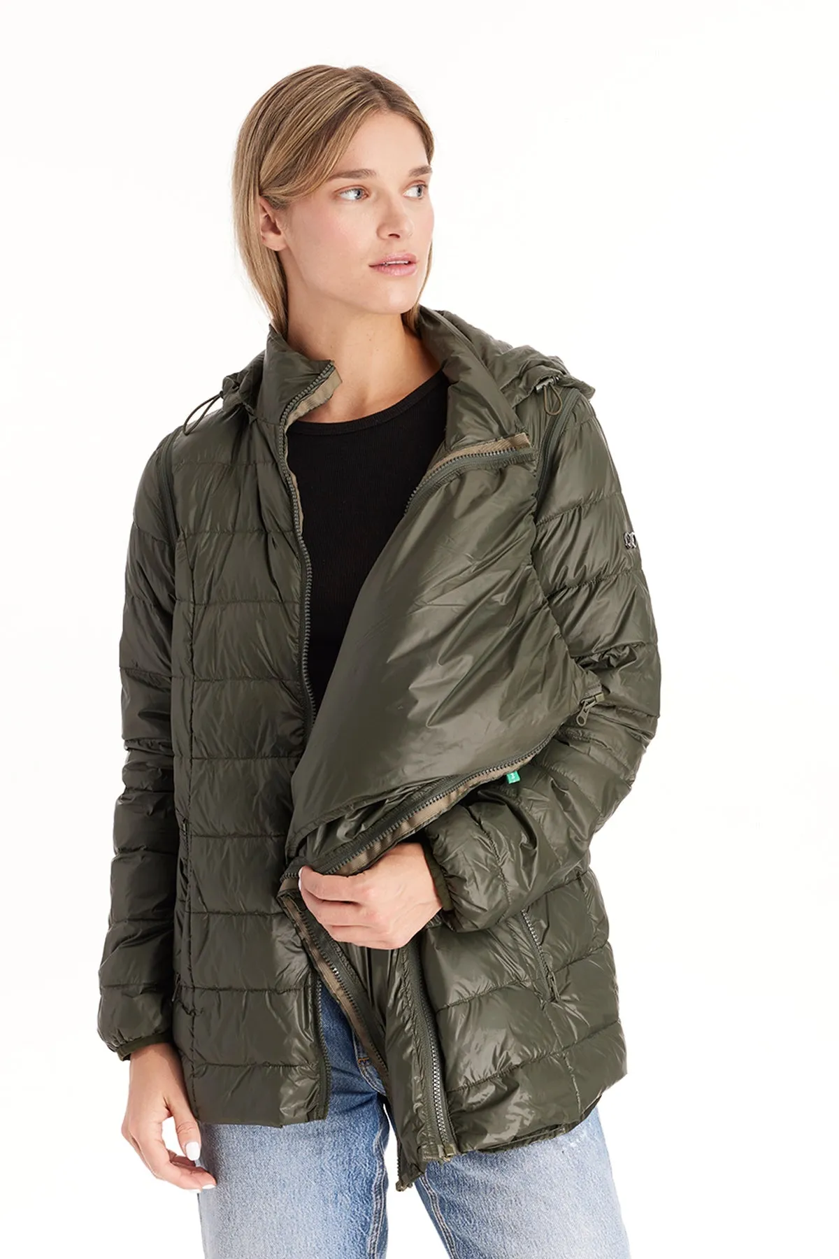 Down Lightweight Jacket With Removable Sleeves