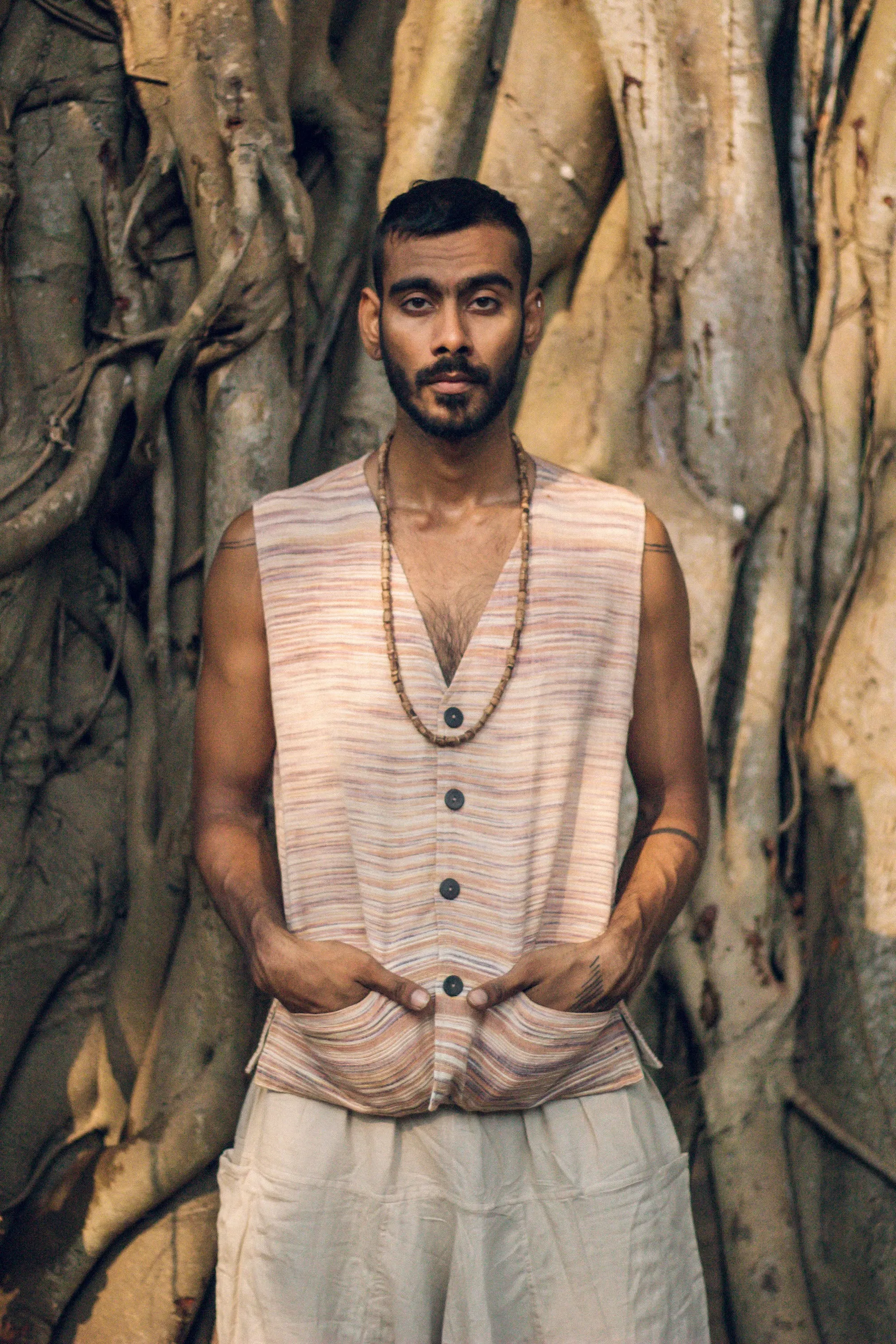 Earthy Khadi Cotton Men Vest