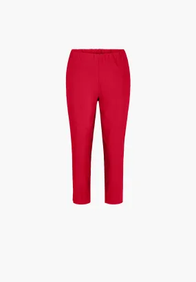 Elizabeth Slim Capri Medium Length - Red