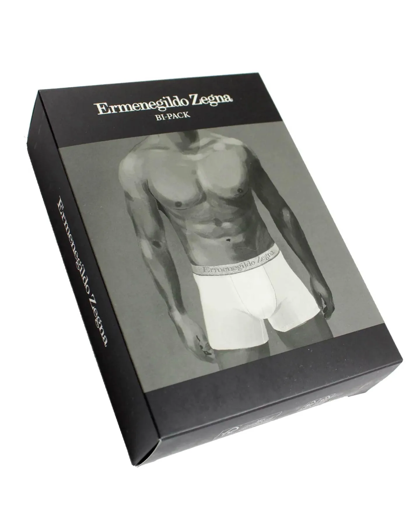 Ermenegildo Zegna Boxer Briefs Black Men Underwear 2 Pack Stretch Cotton XXL