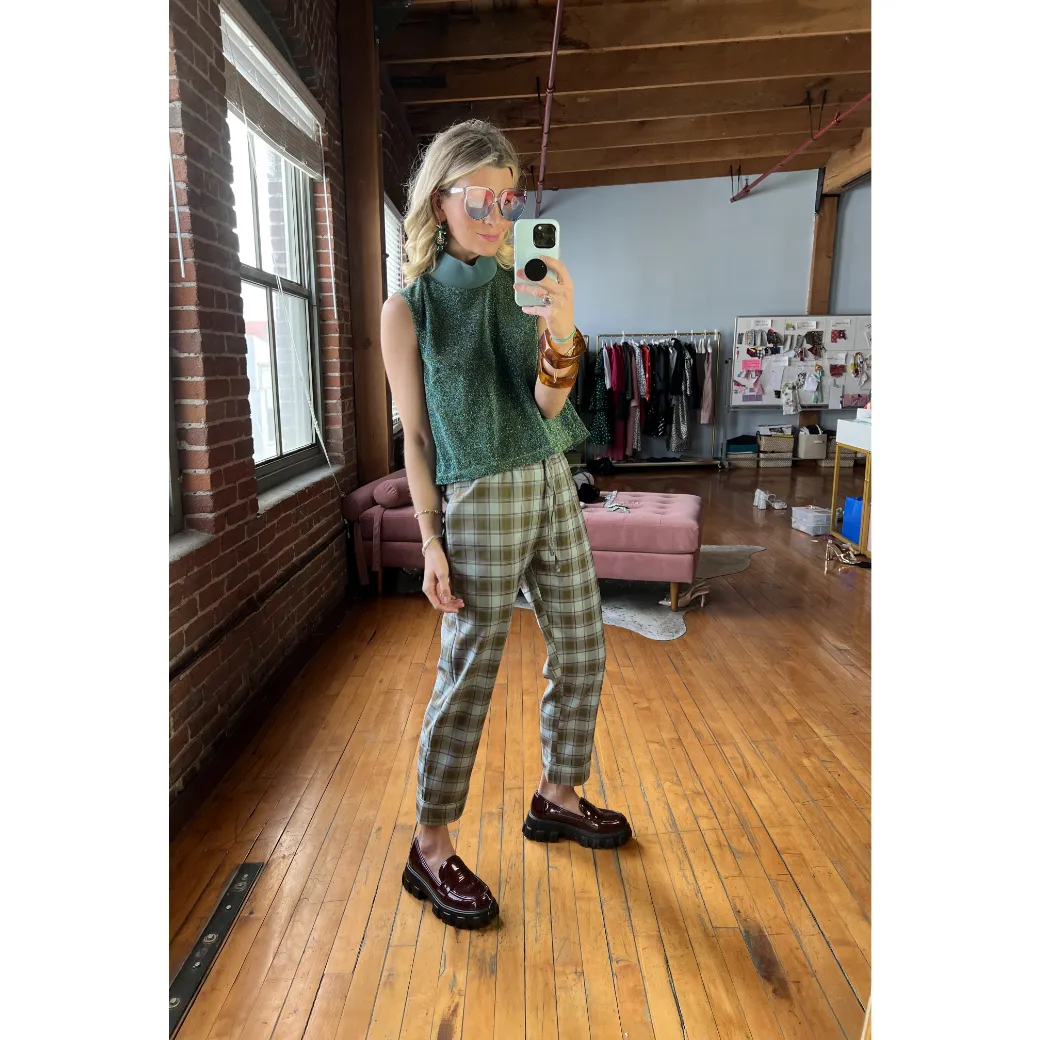 Everyday Pants - Sage Plaid