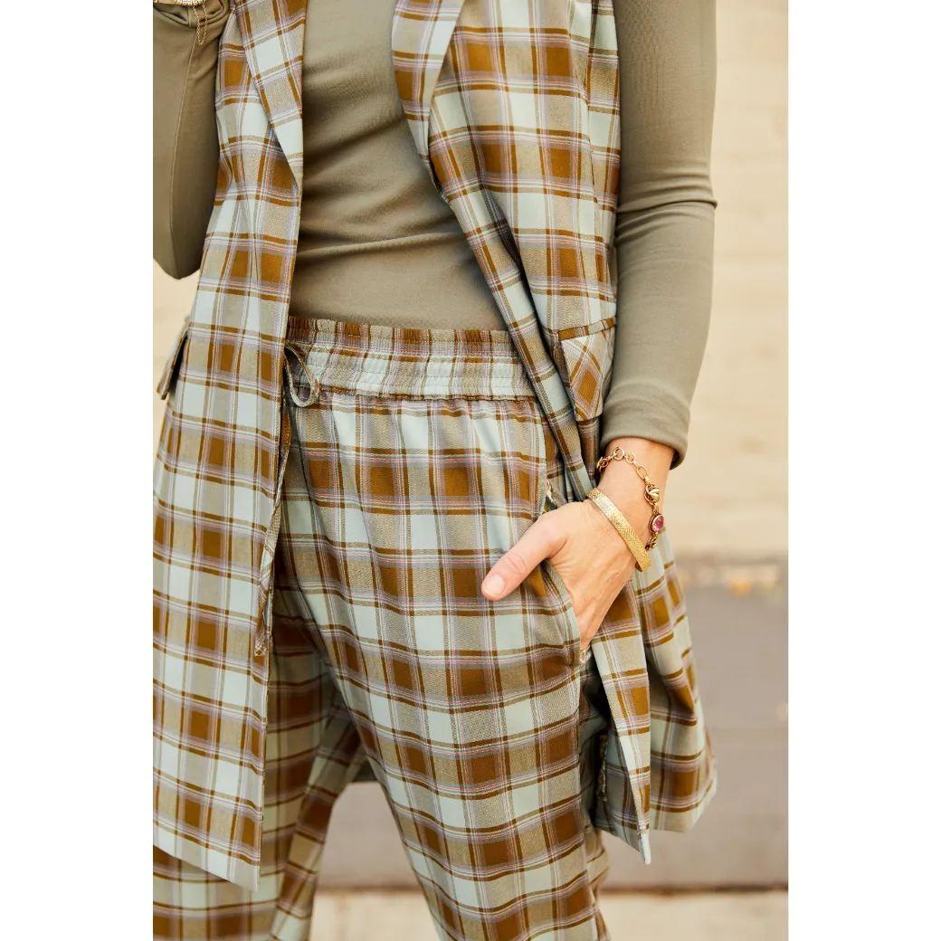 Everyday Pants - Sage Plaid