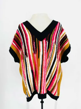 Floor Size S Tan/Multi-color Stripe Knit NEW Designer Vest