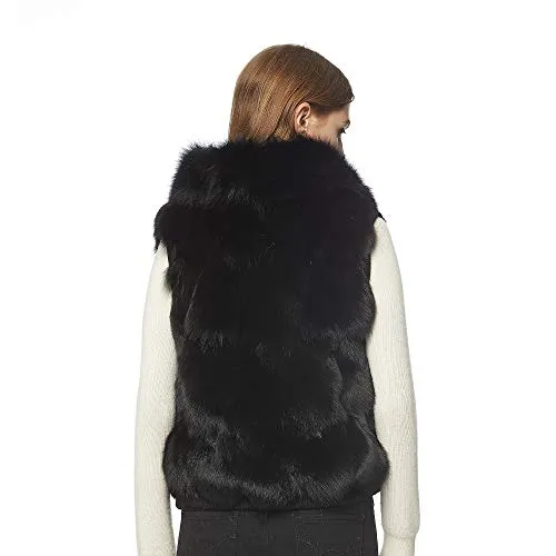 Fur story women's winter genuine fox fur warm sleeveless coat vest