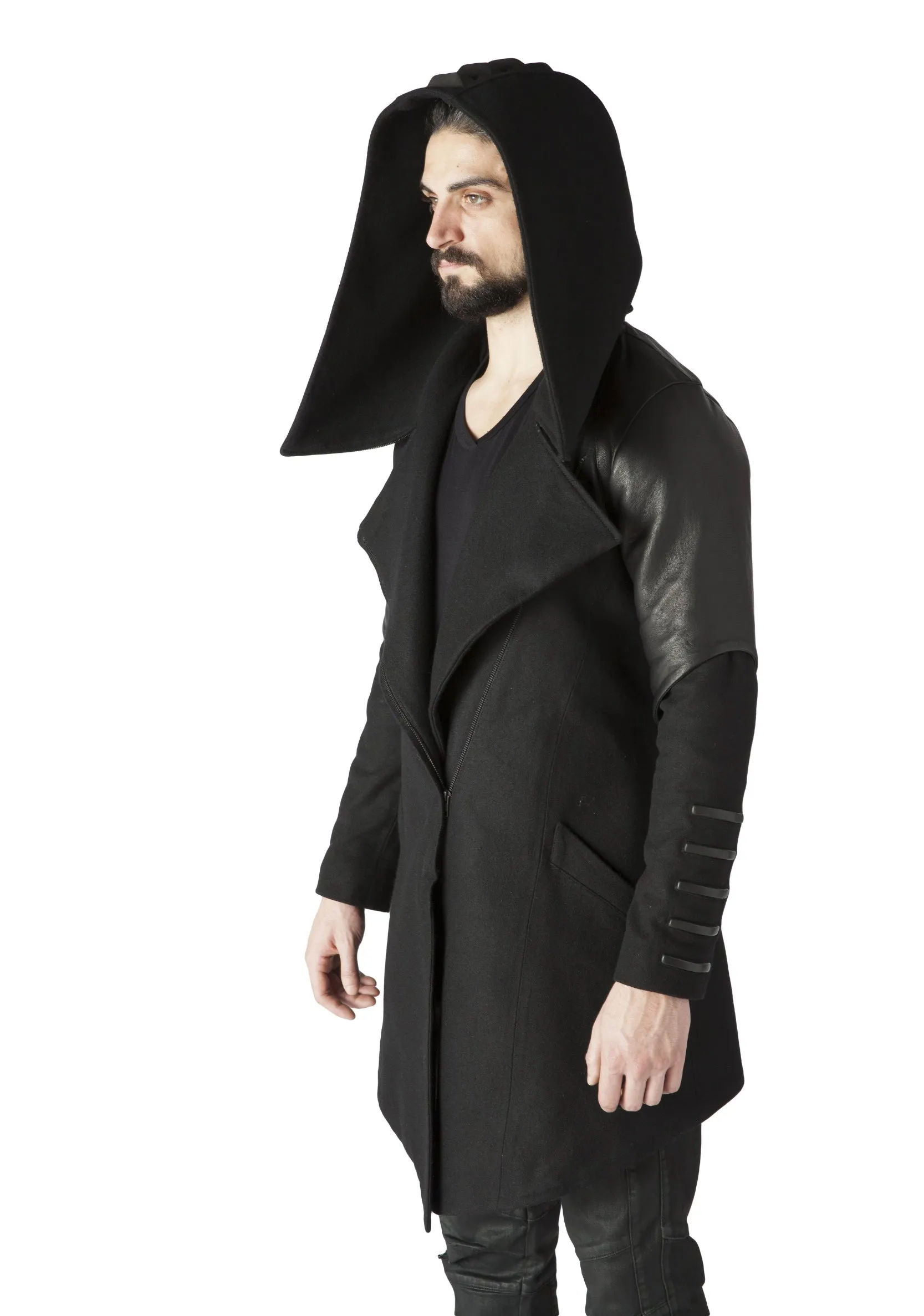 Gaussian Hooded Wool Coat