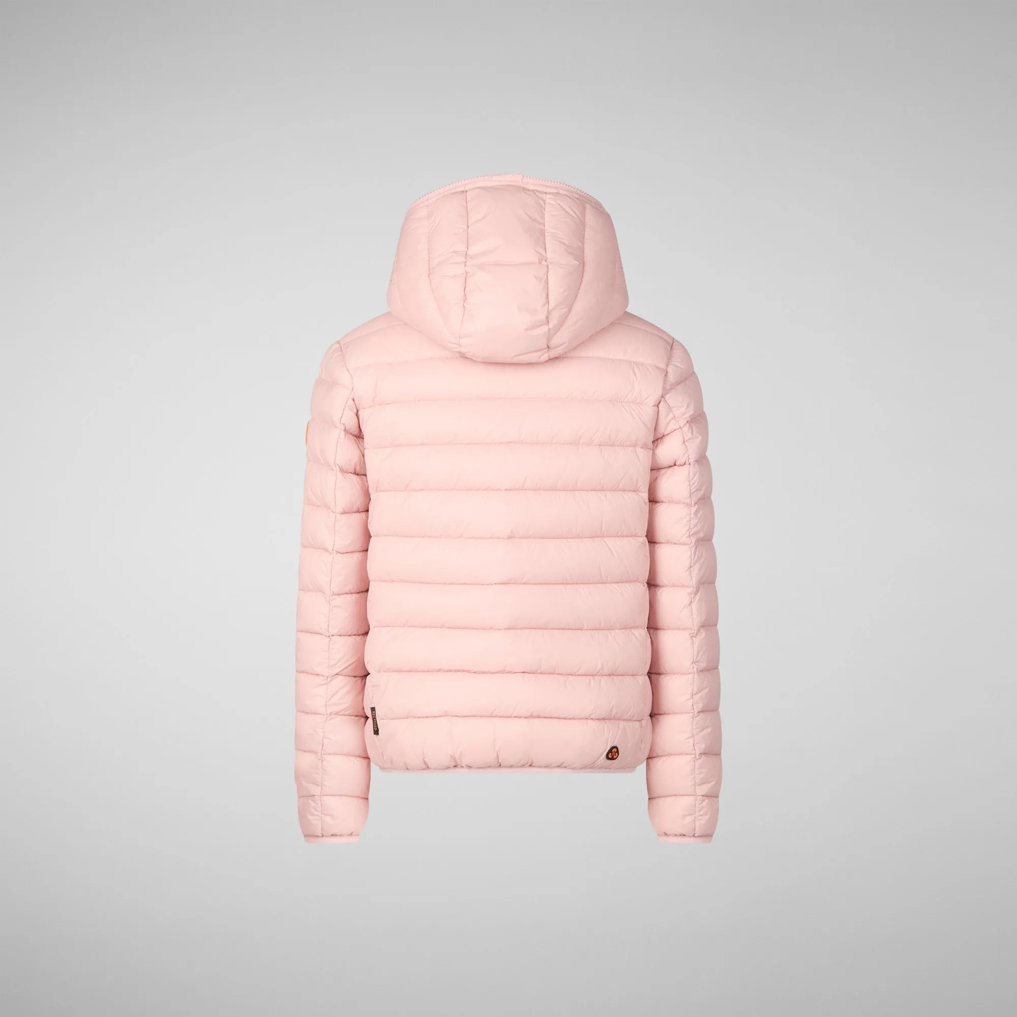 Girls' animal free puffer jacket Leci in blush pink