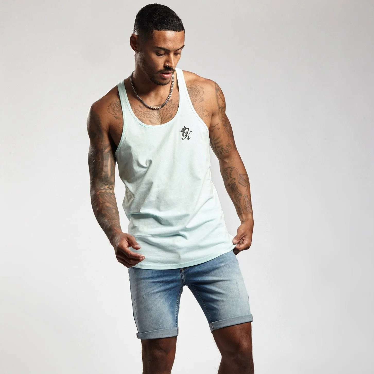 Gym King Stringer Vest - Aqua