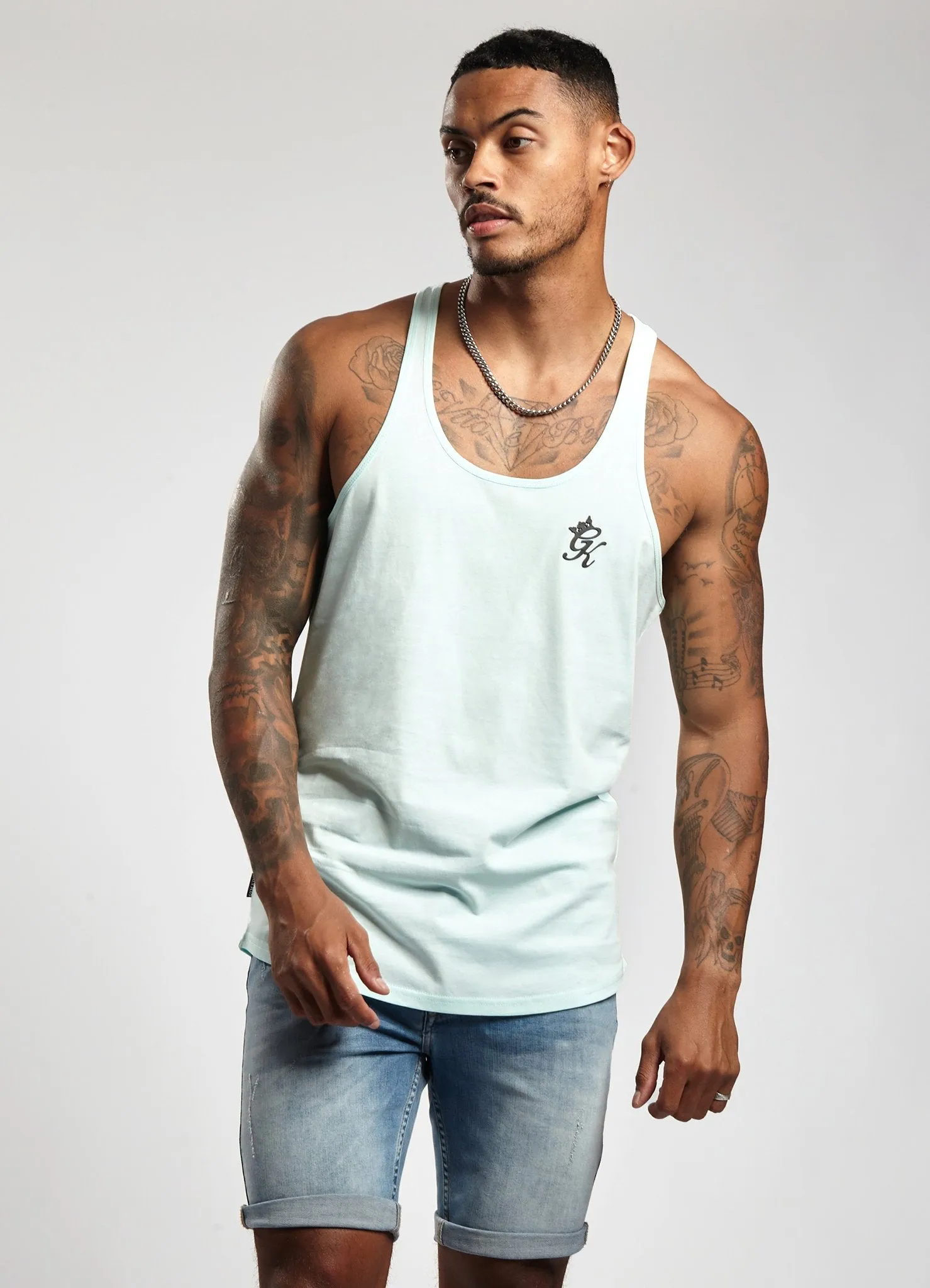 Gym King Stringer Vest - Aqua