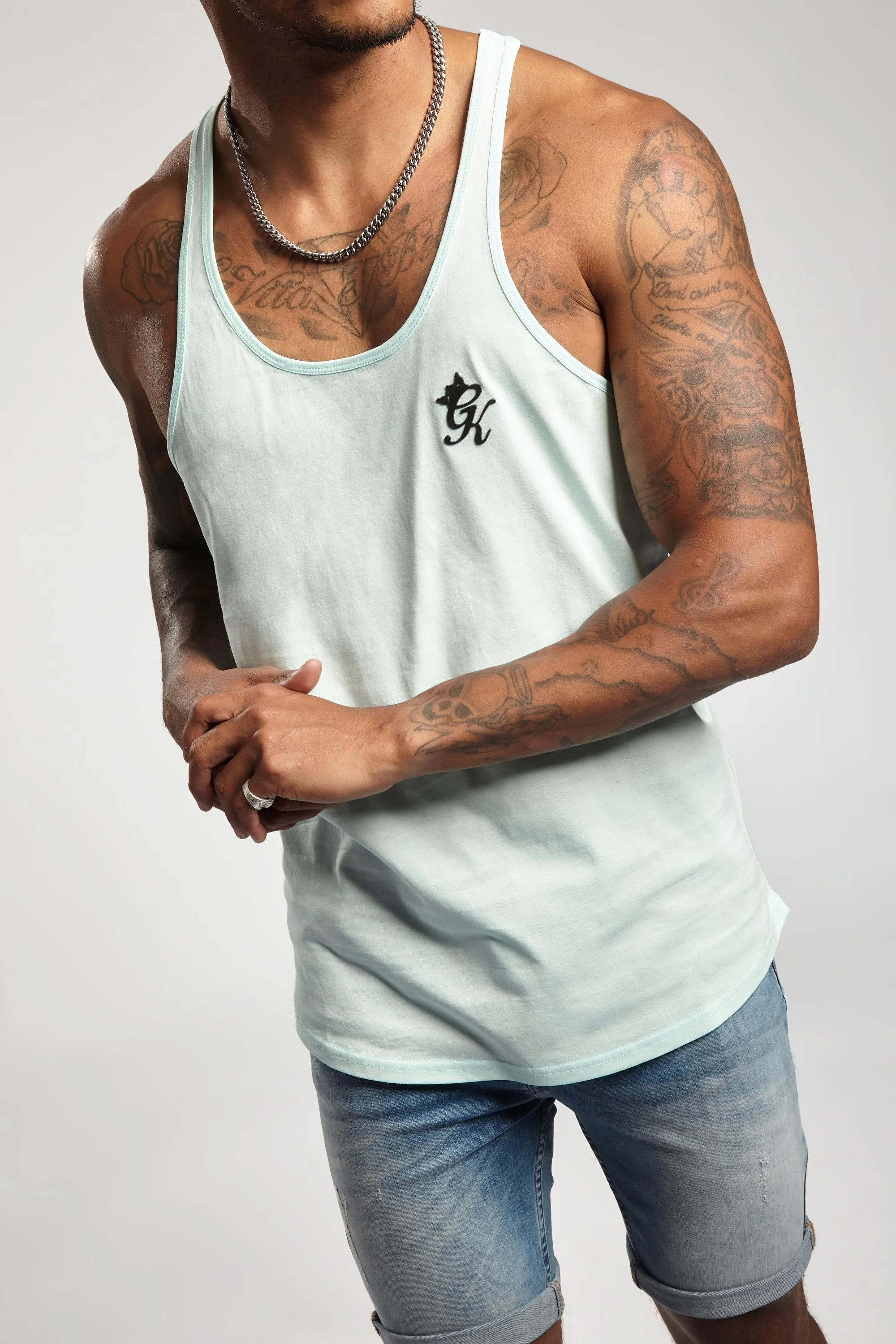 Gym King Stringer Vest - Aqua