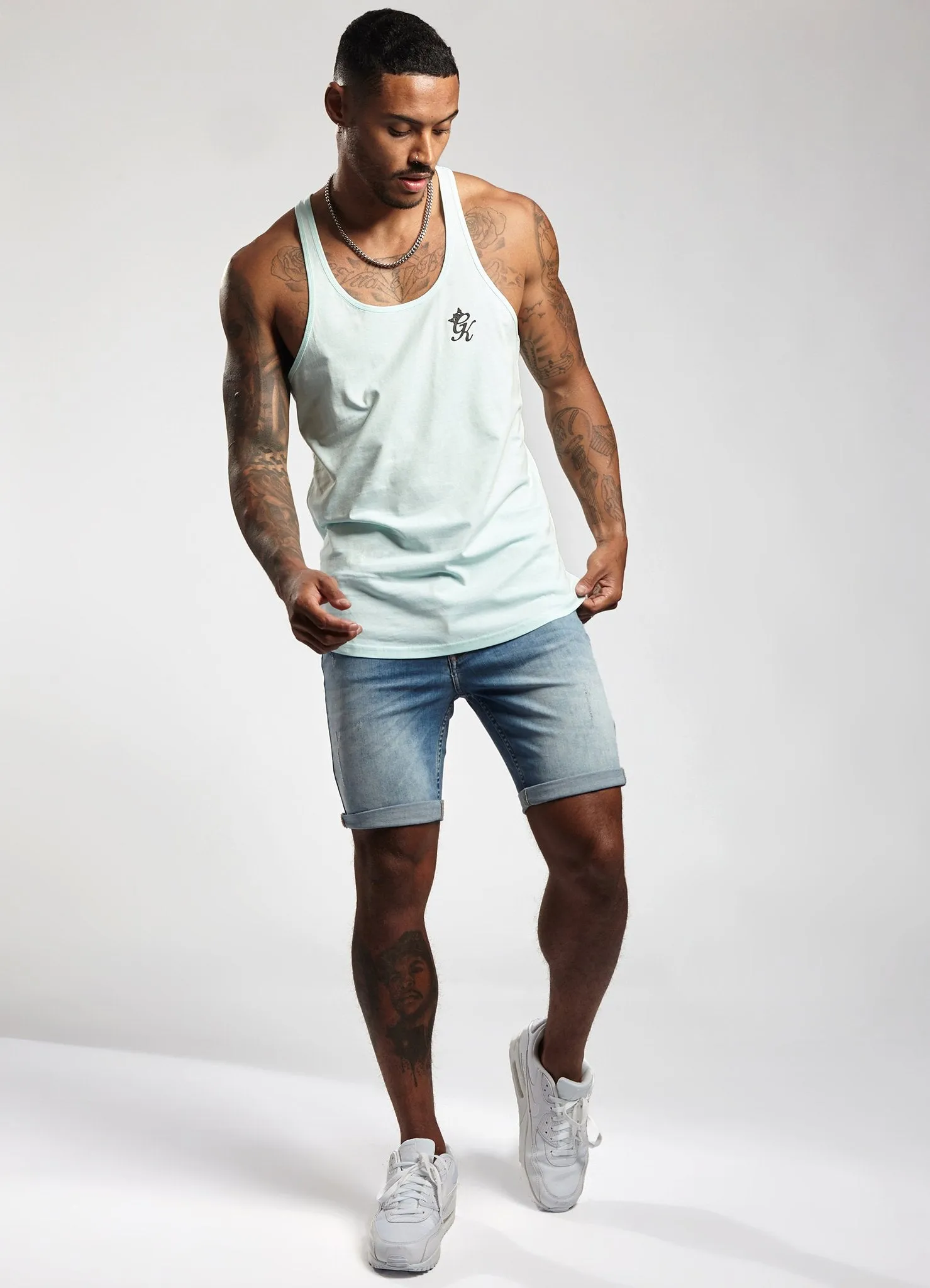 Gym King Stringer Vest - Aqua