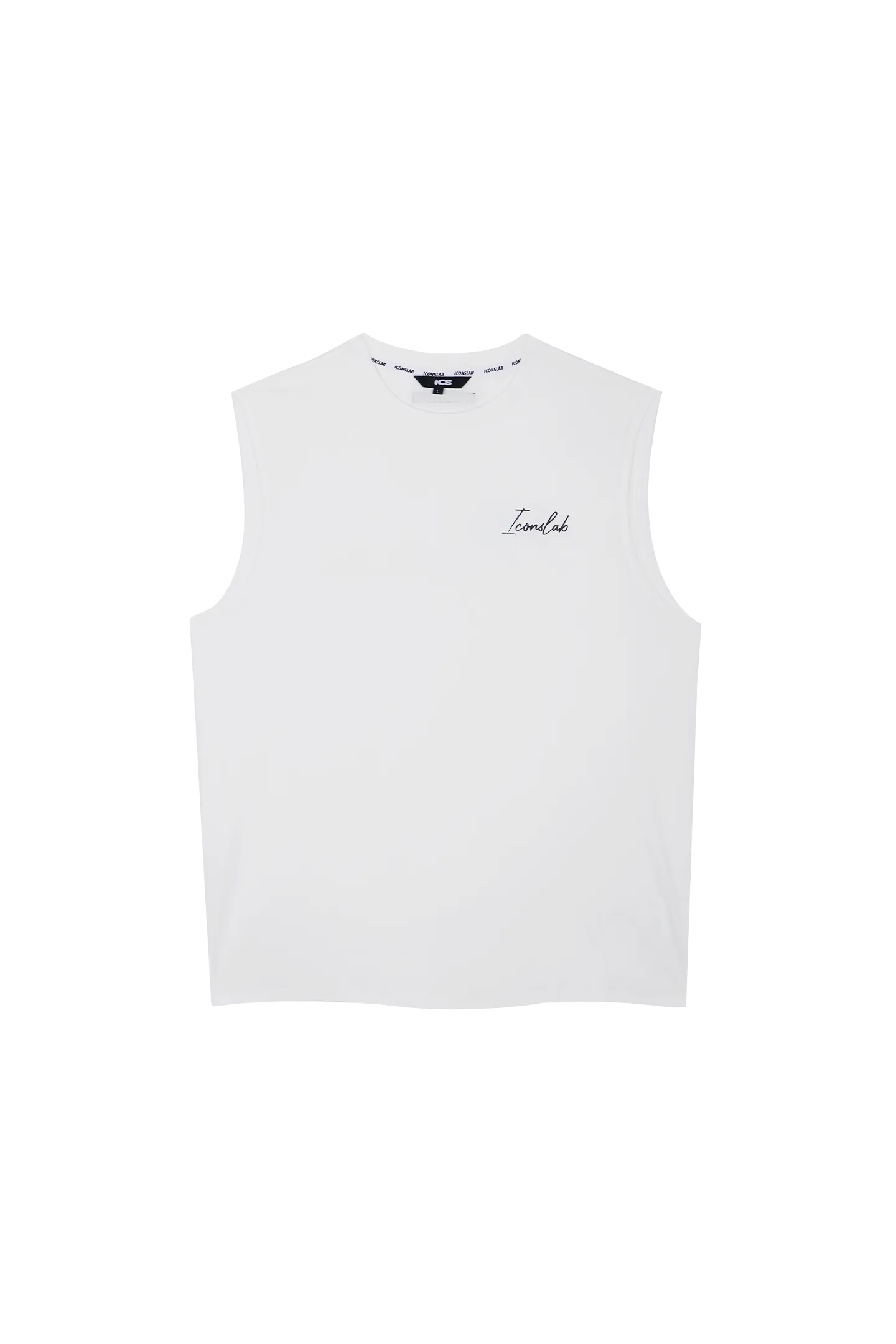 Handwritten Font Outer Wear Sleeveless Drop Shoulder Vest Unisex T-shirt