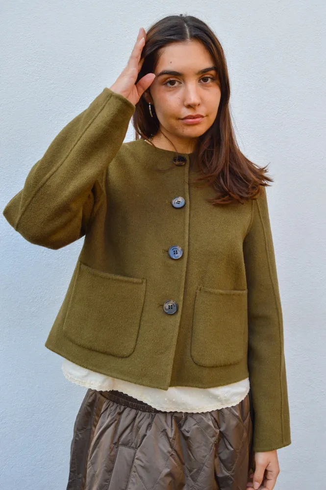 Indi & Cold Abrigo Olive Green Jacket