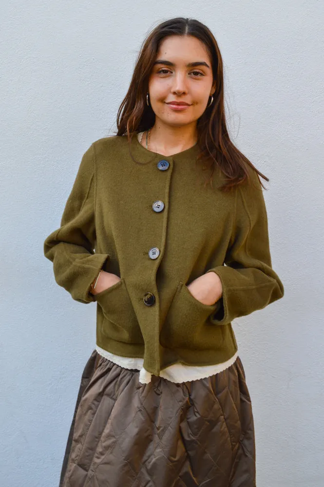 Indi & Cold Abrigo Olive Green Jacket