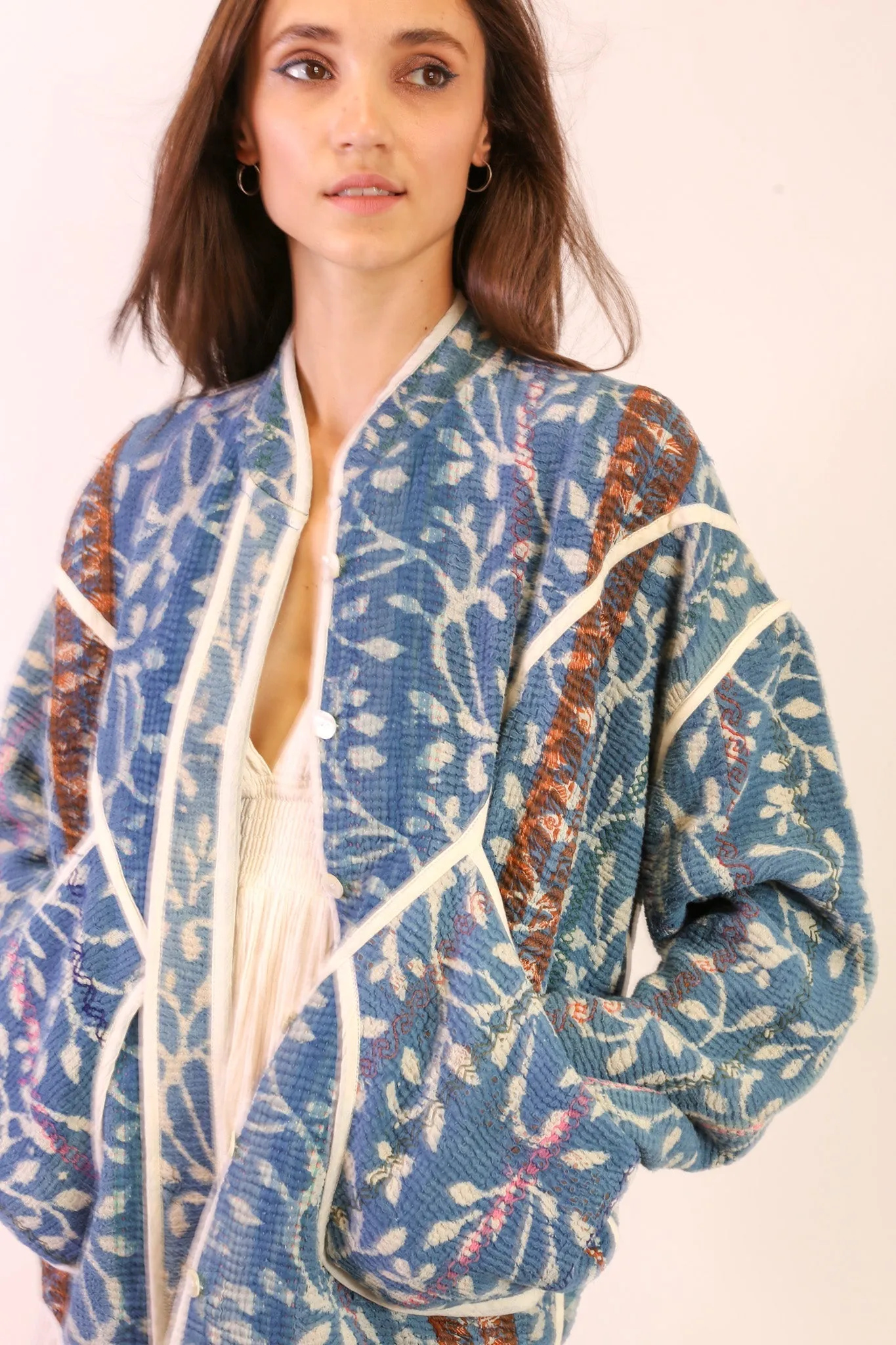 INDIGO KANTHA JACKET EMMY