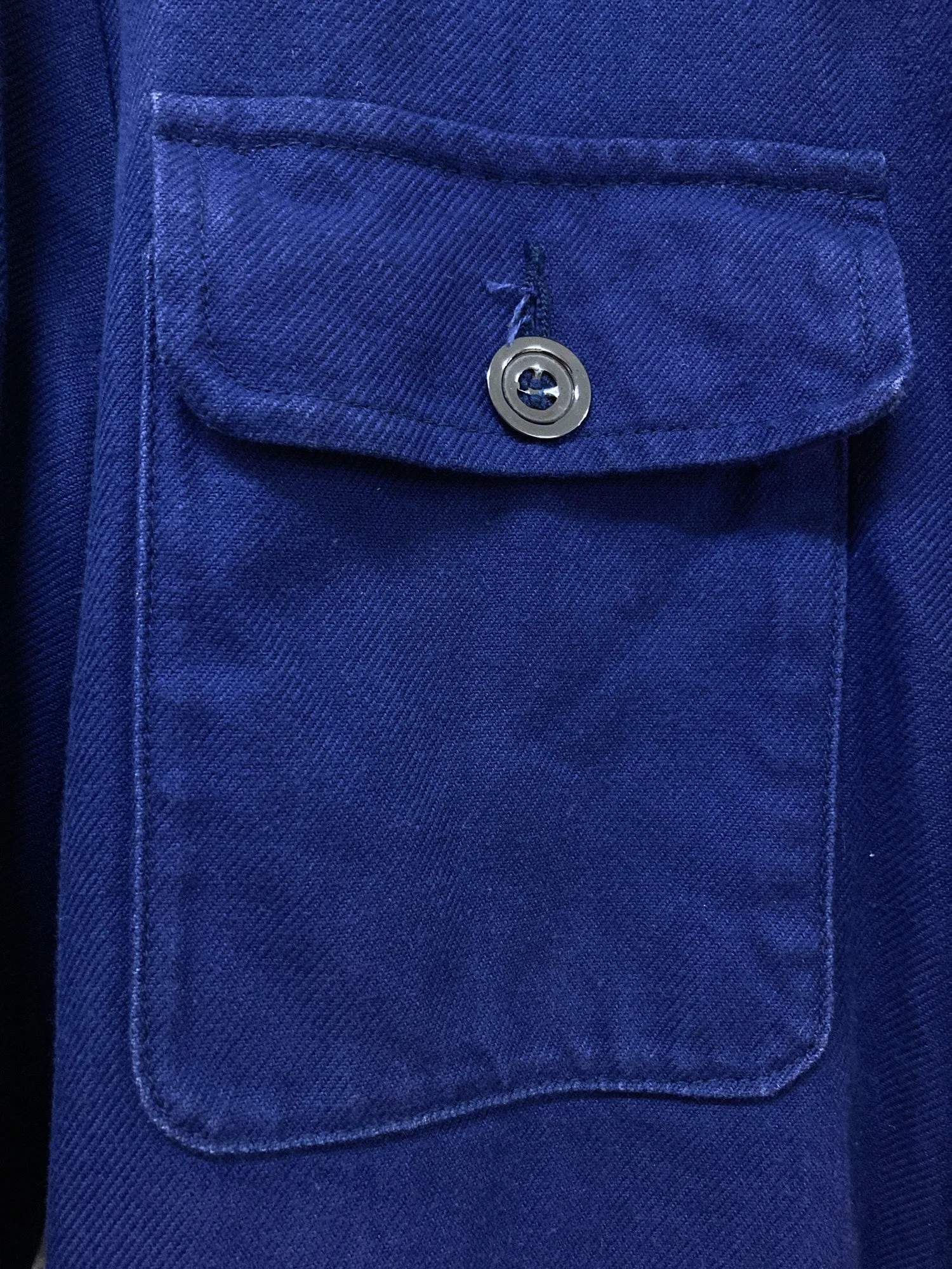 Jose Levy a Paris 1990s blue cotton work jacket - size M S