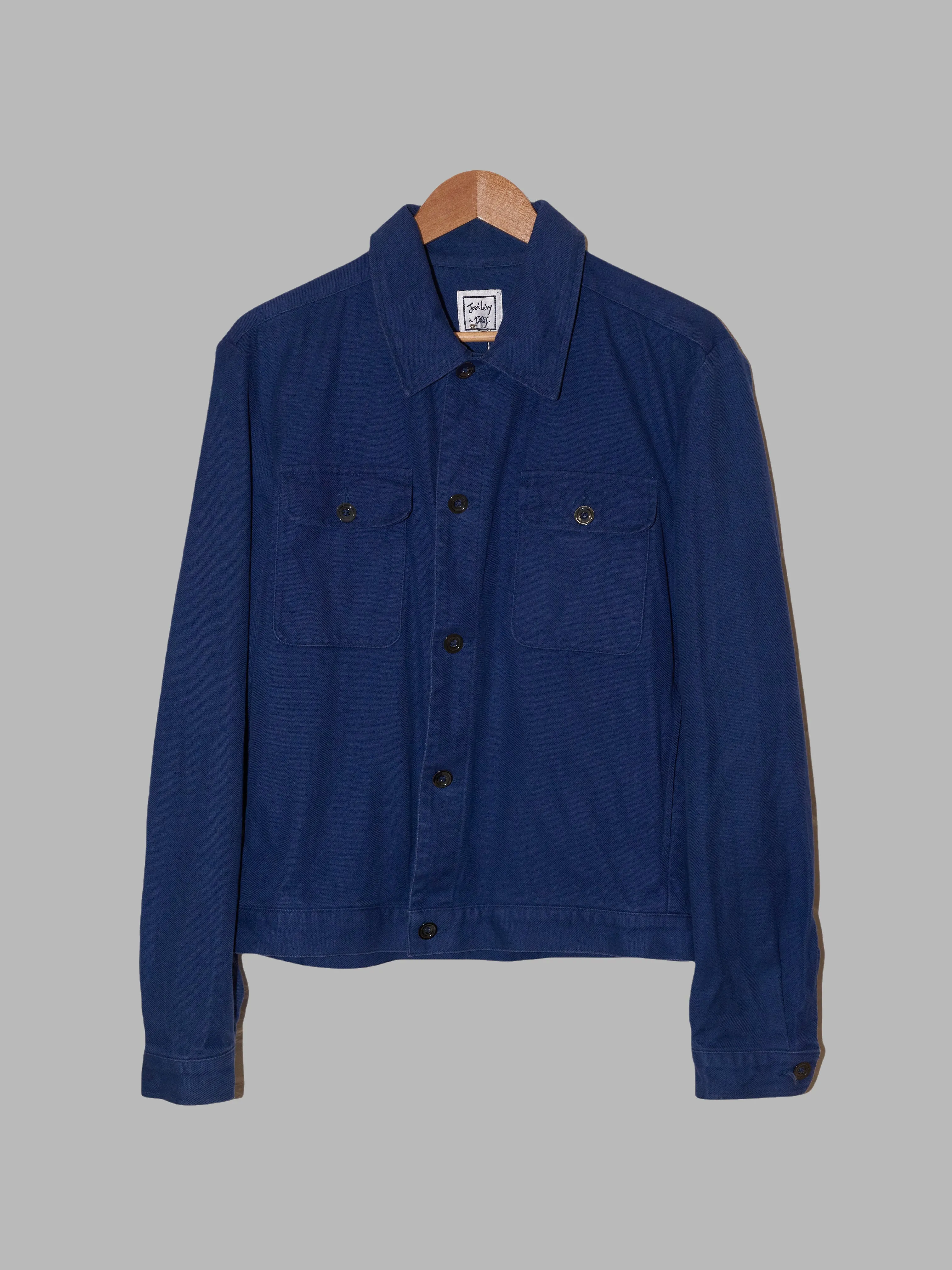 Jose Levy a Paris 1990s blue cotton work jacket - size M S