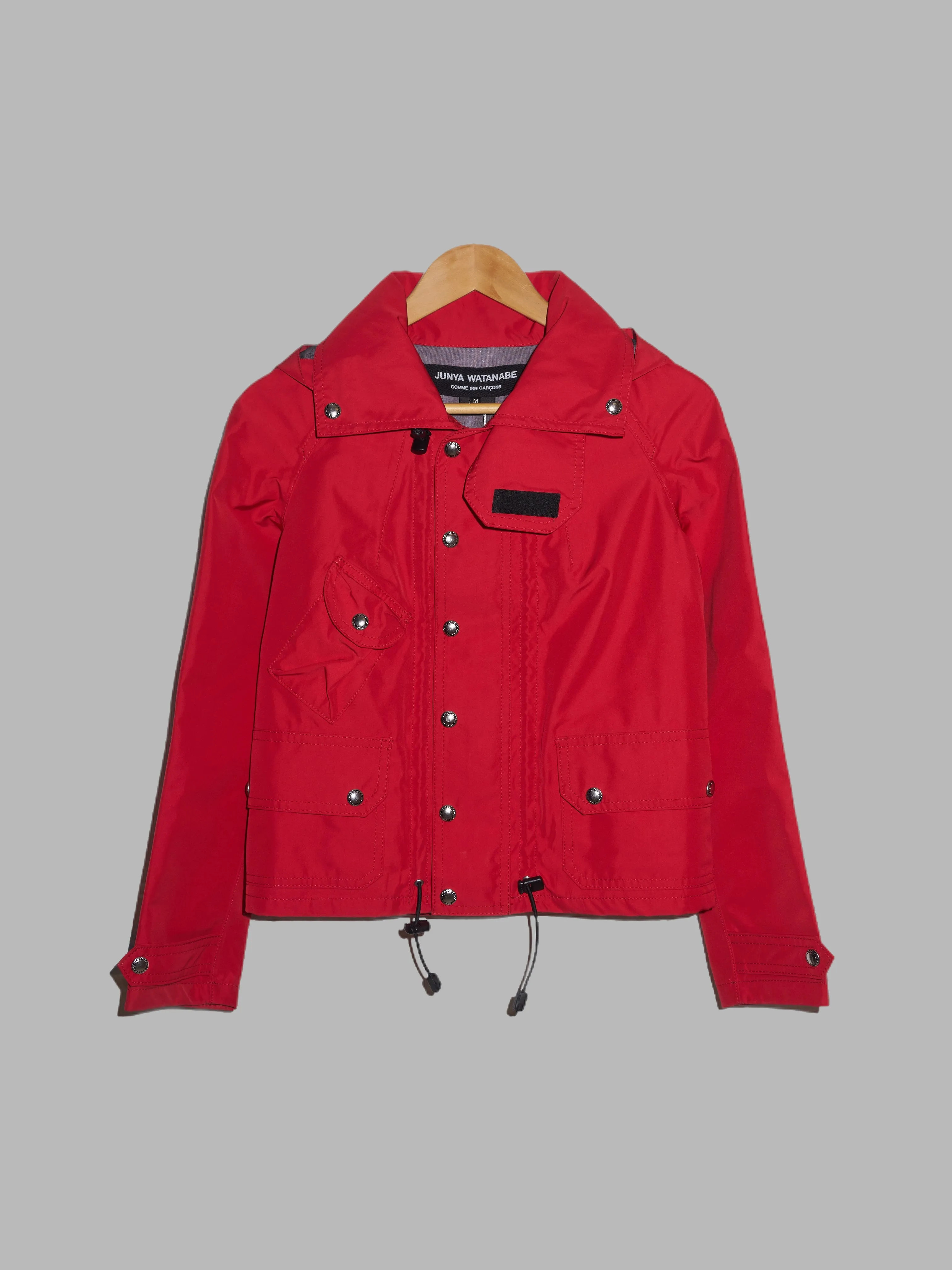 Junya Watanabe Comme des Garcons AW2005 red poly GORE-TEX drawstring jacket - M