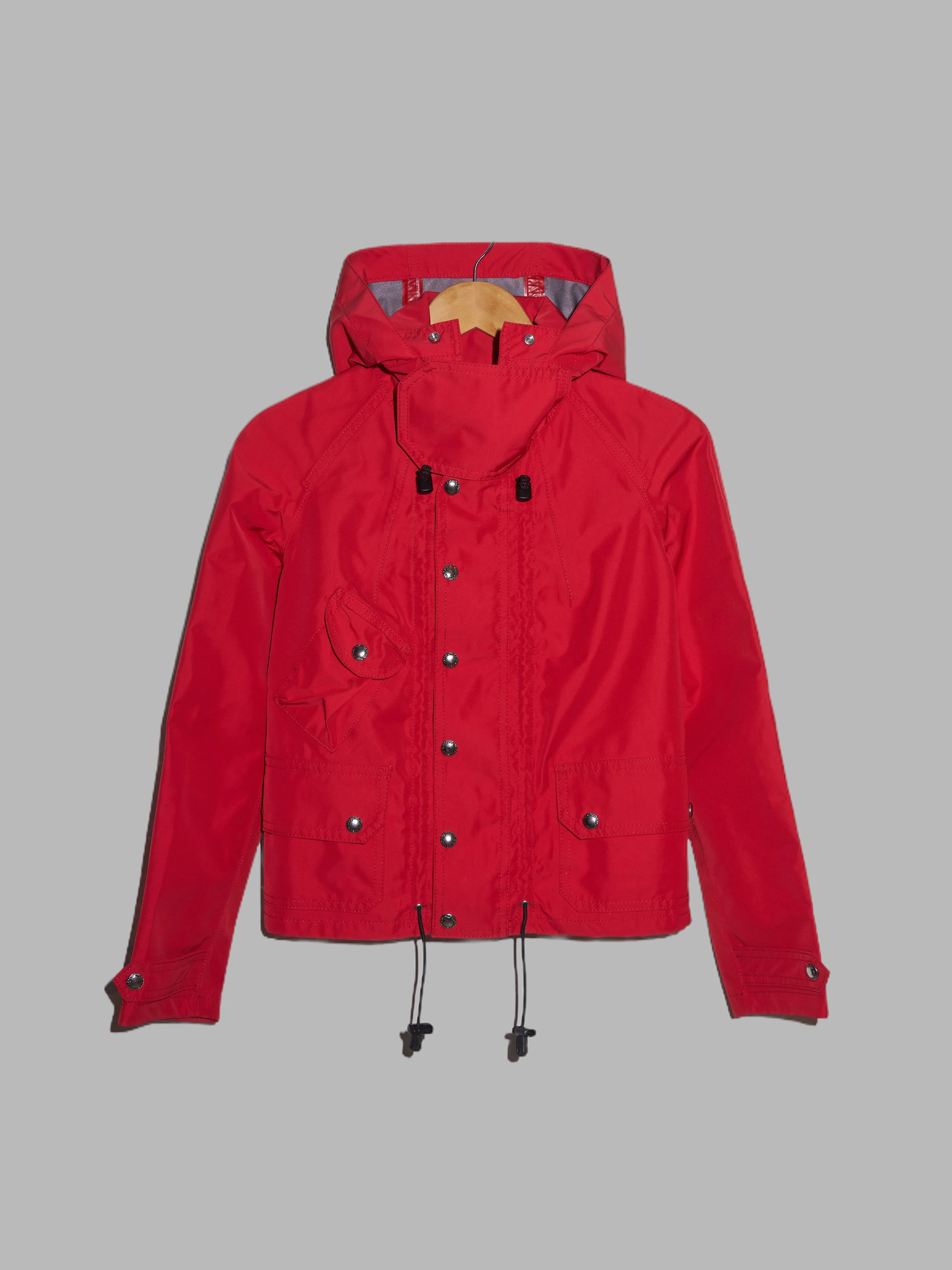 Junya Watanabe Comme des Garcons AW2005 red poly GORE-TEX drawstring jacket - M