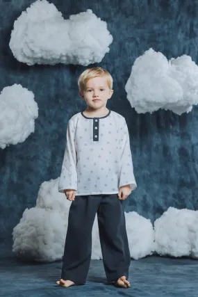 KARL - BOYS' PYJAMA SET IN GREY STARS