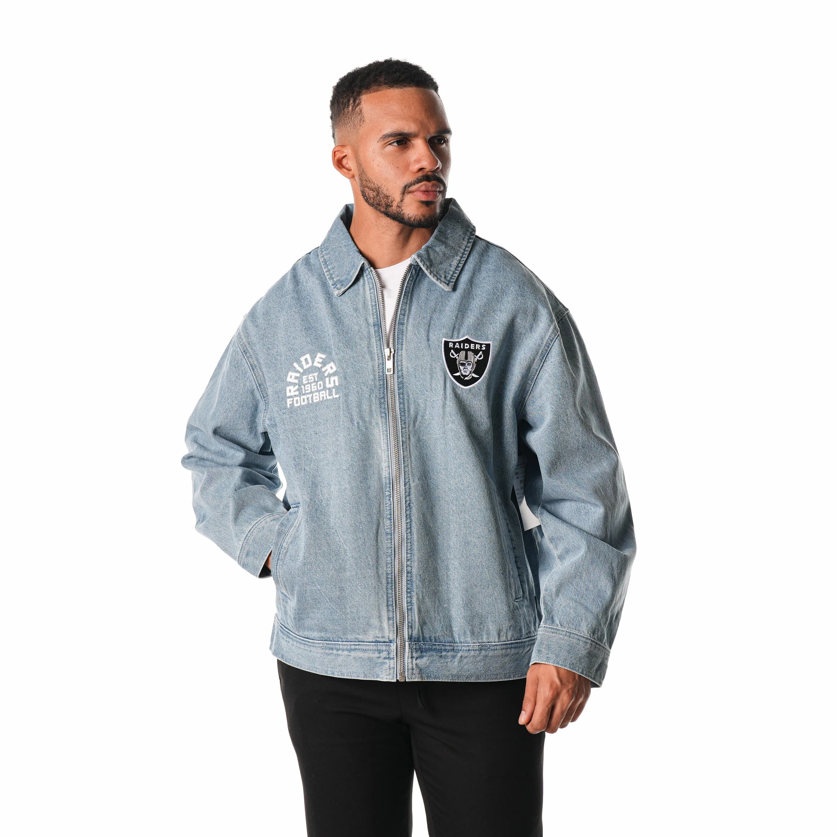 LAS VEGAS RAIDERS DENIM UNISEX COACHES JACKET