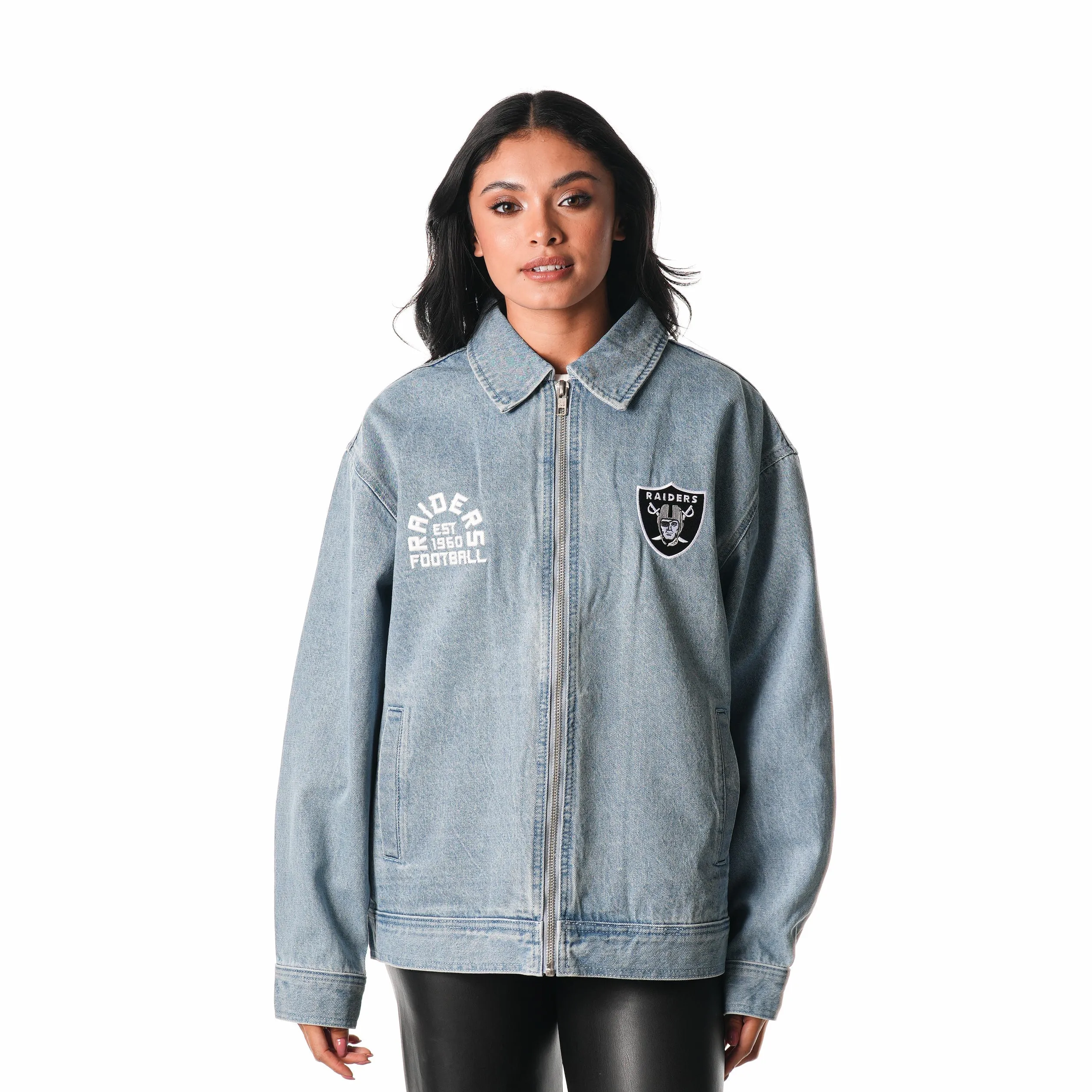 LAS VEGAS RAIDERS DENIM UNISEX COACHES JACKET