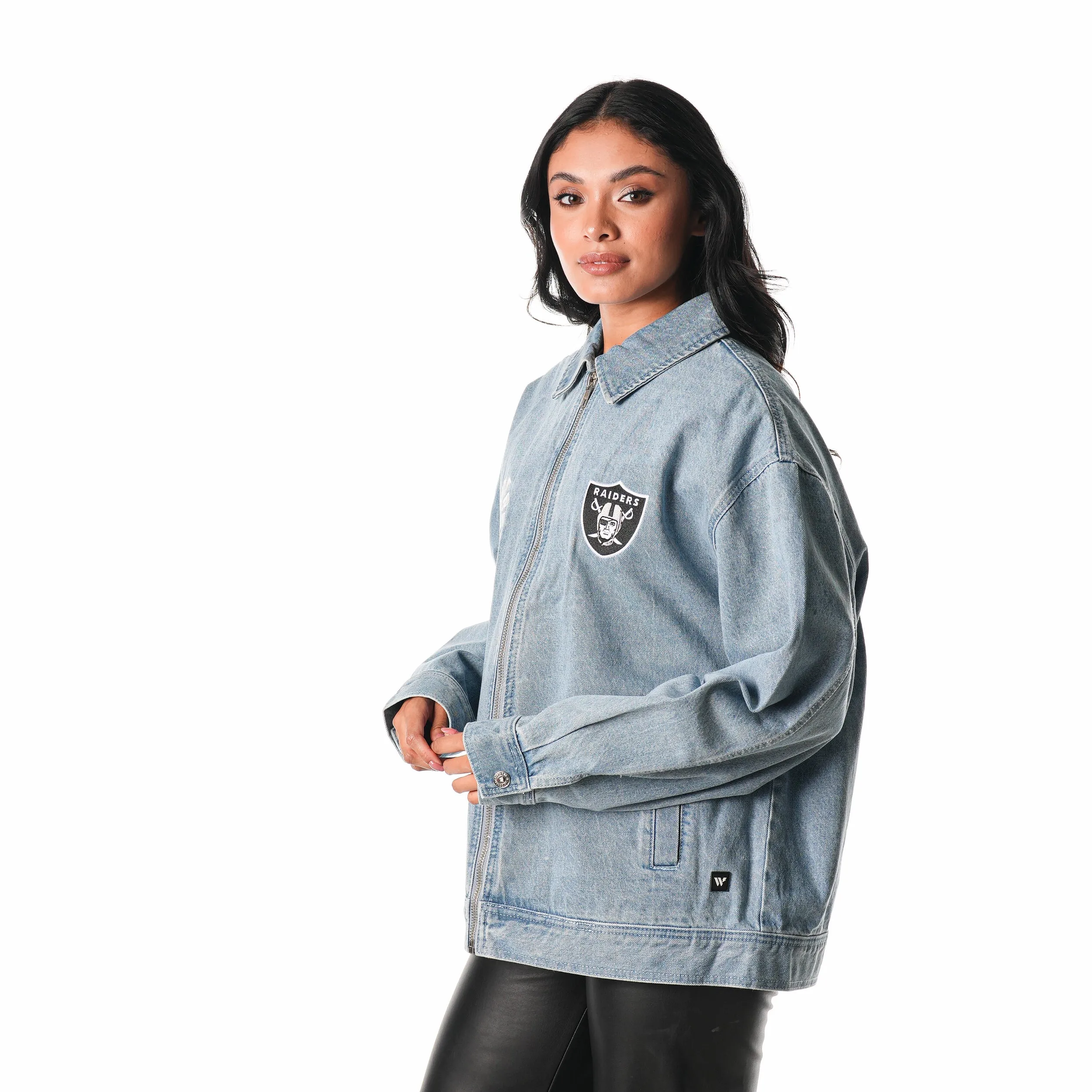 LAS VEGAS RAIDERS DENIM UNISEX COACHES JACKET