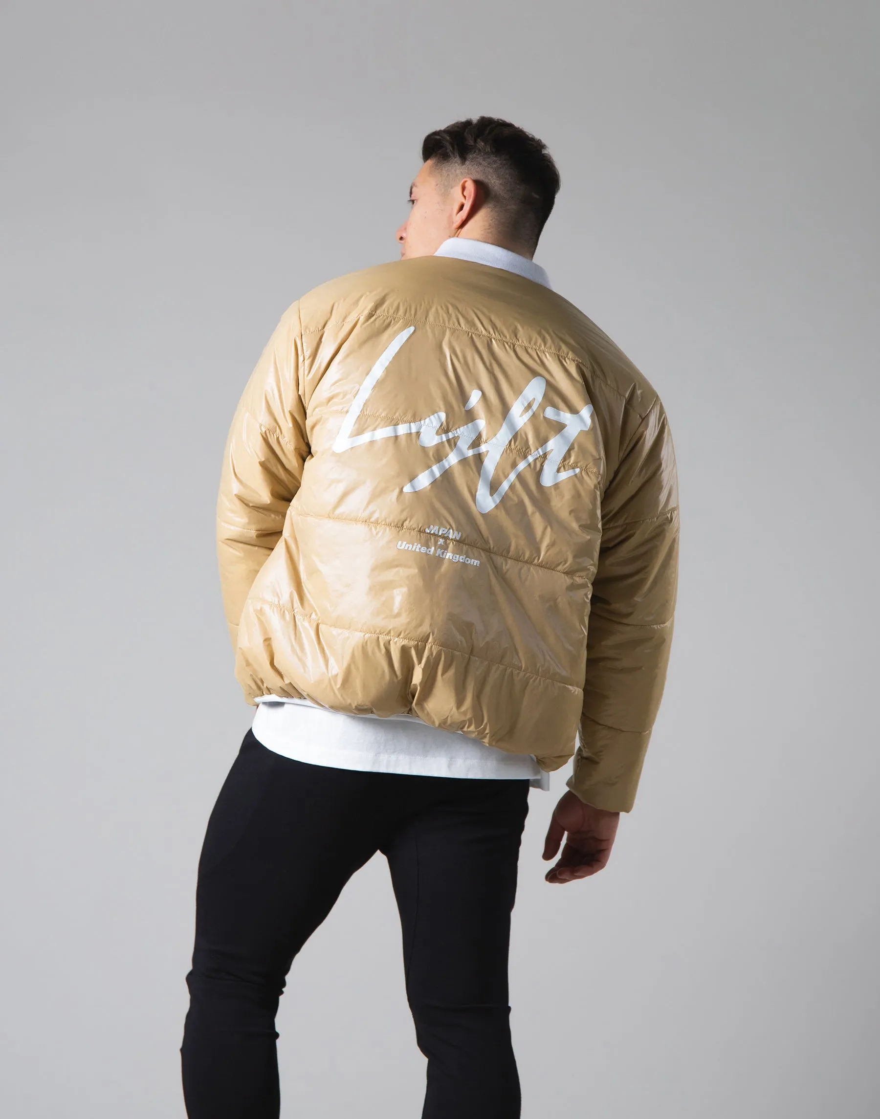 Light Weight Warm Nylon Jacket - Beige