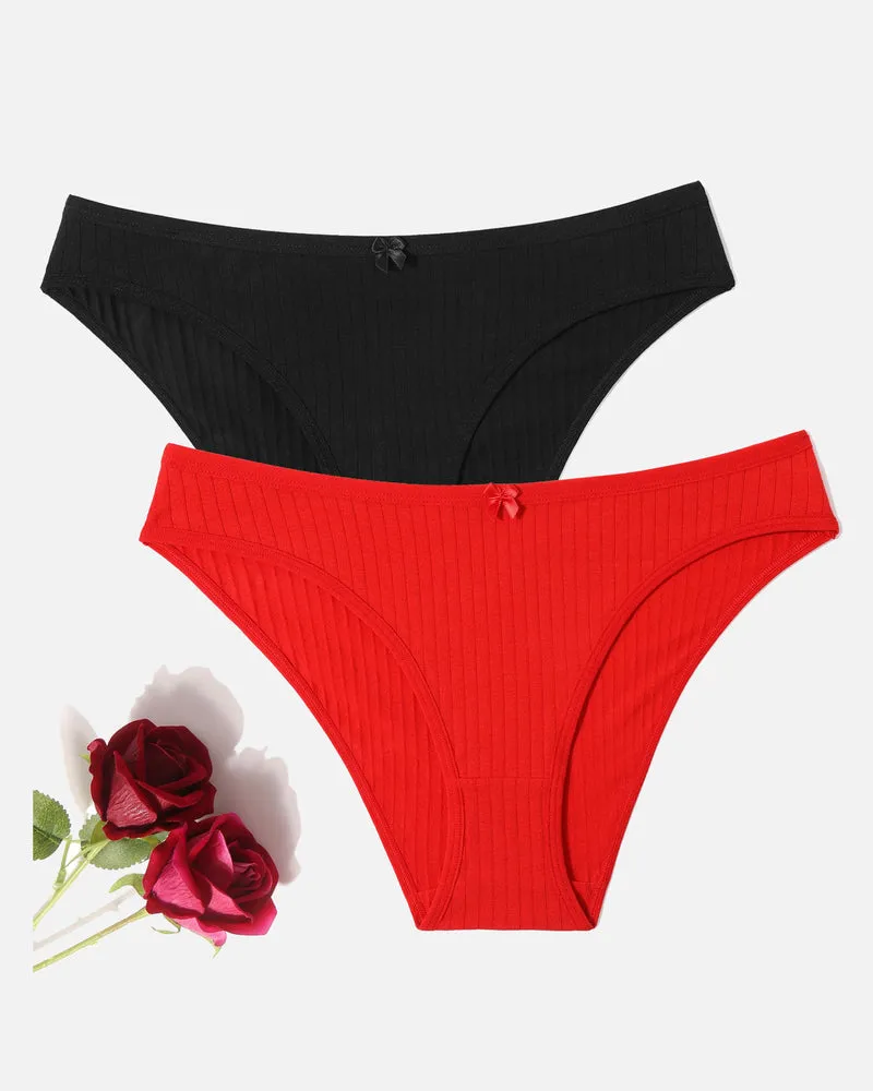 Low Rise Ribbed Hipster Breathable Soft Panties