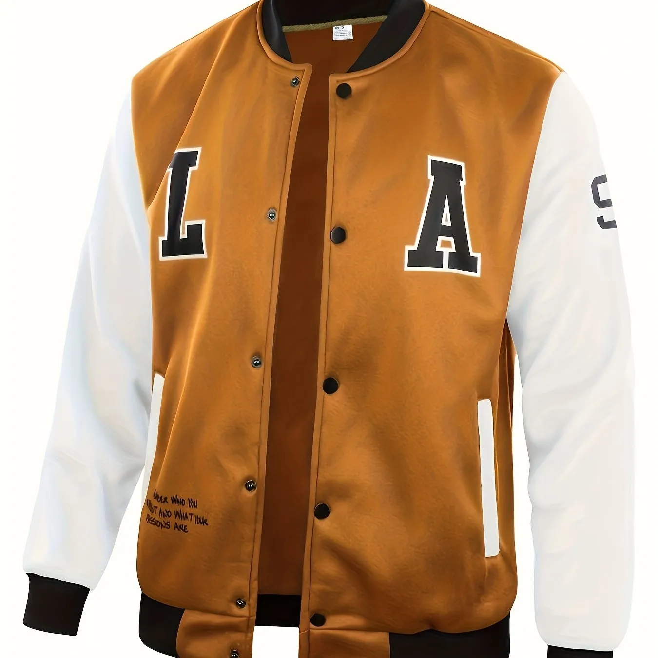 Lässige Farbblock-Knöpfen Für Den Schul-Baseball Jacke