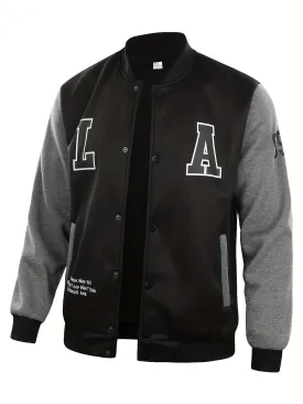 Lässige Farbblock-Knöpfen Für Den Schul-Baseball Jacke