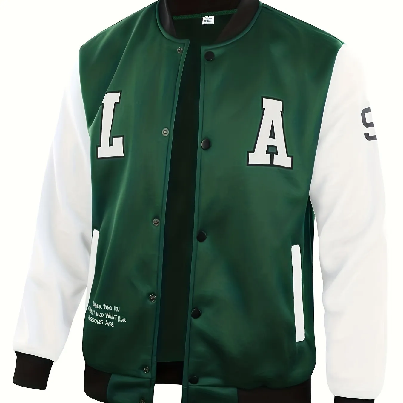 Lässige Farbblock-Knöpfen Für Den Schul-Baseball Jacke