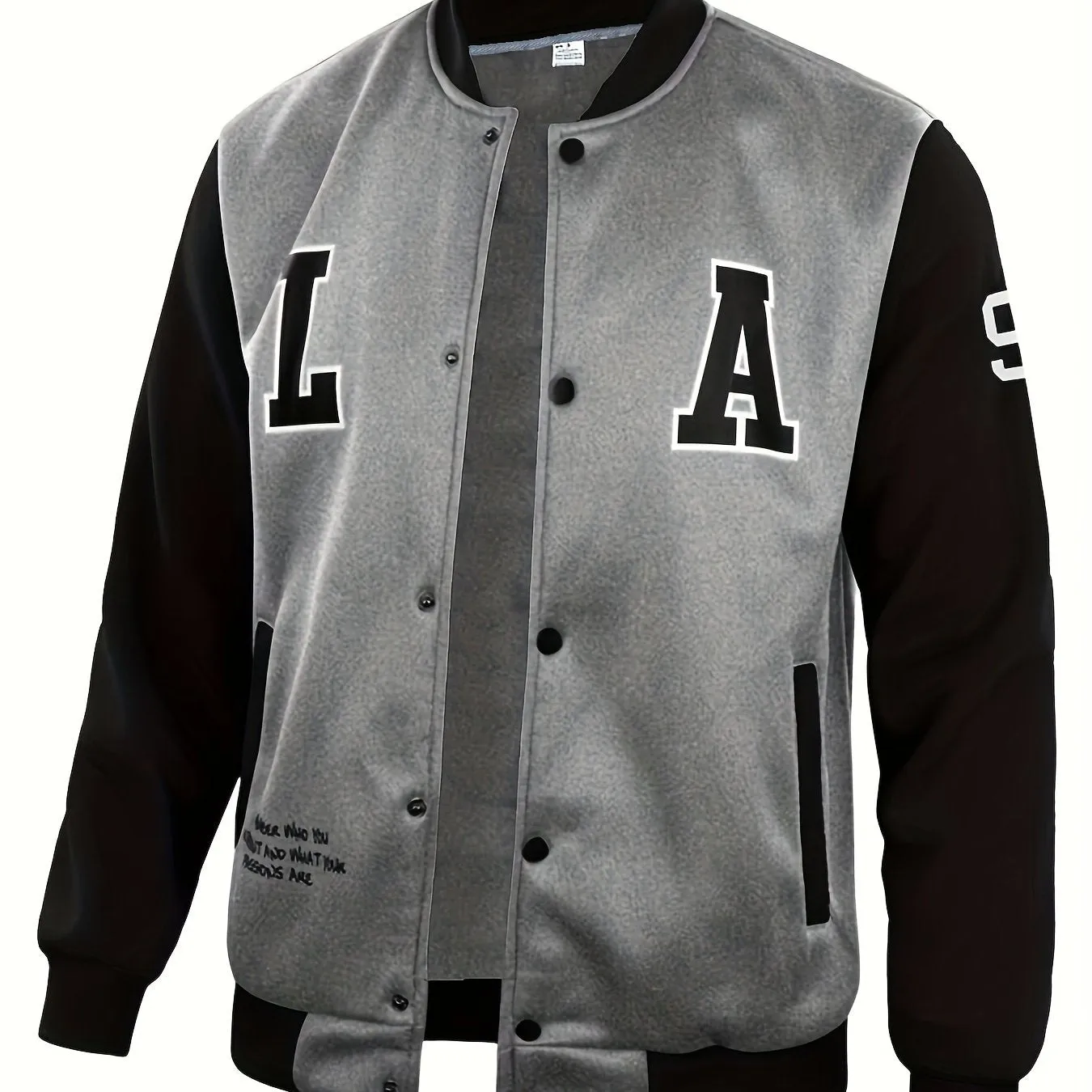 Lässige Farbblock-Knöpfen Für Den Schul-Baseball Jacke