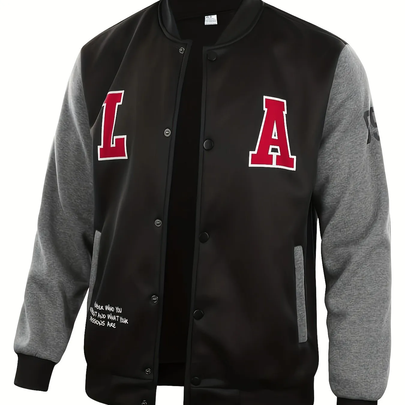 Lässige Farbblock-Knöpfen Für Den Schul-Baseball Jacke