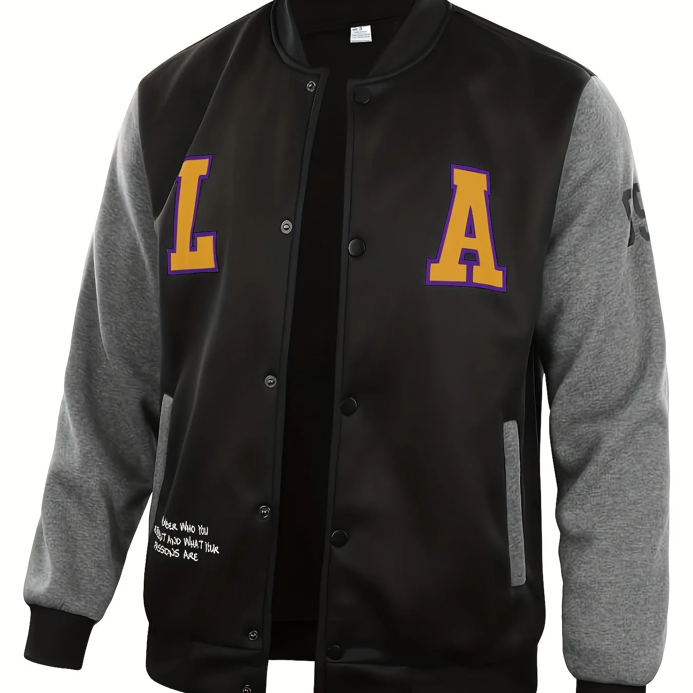 Lässige Farbblock-Knöpfen Für Den Schul-Baseball Jacke