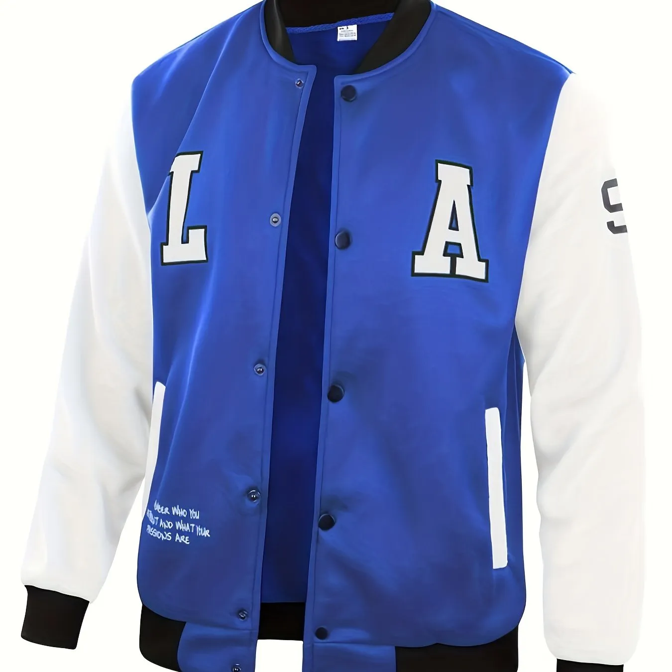 Lässige Farbblock-Knöpfen Für Den Schul-Baseball Jacke