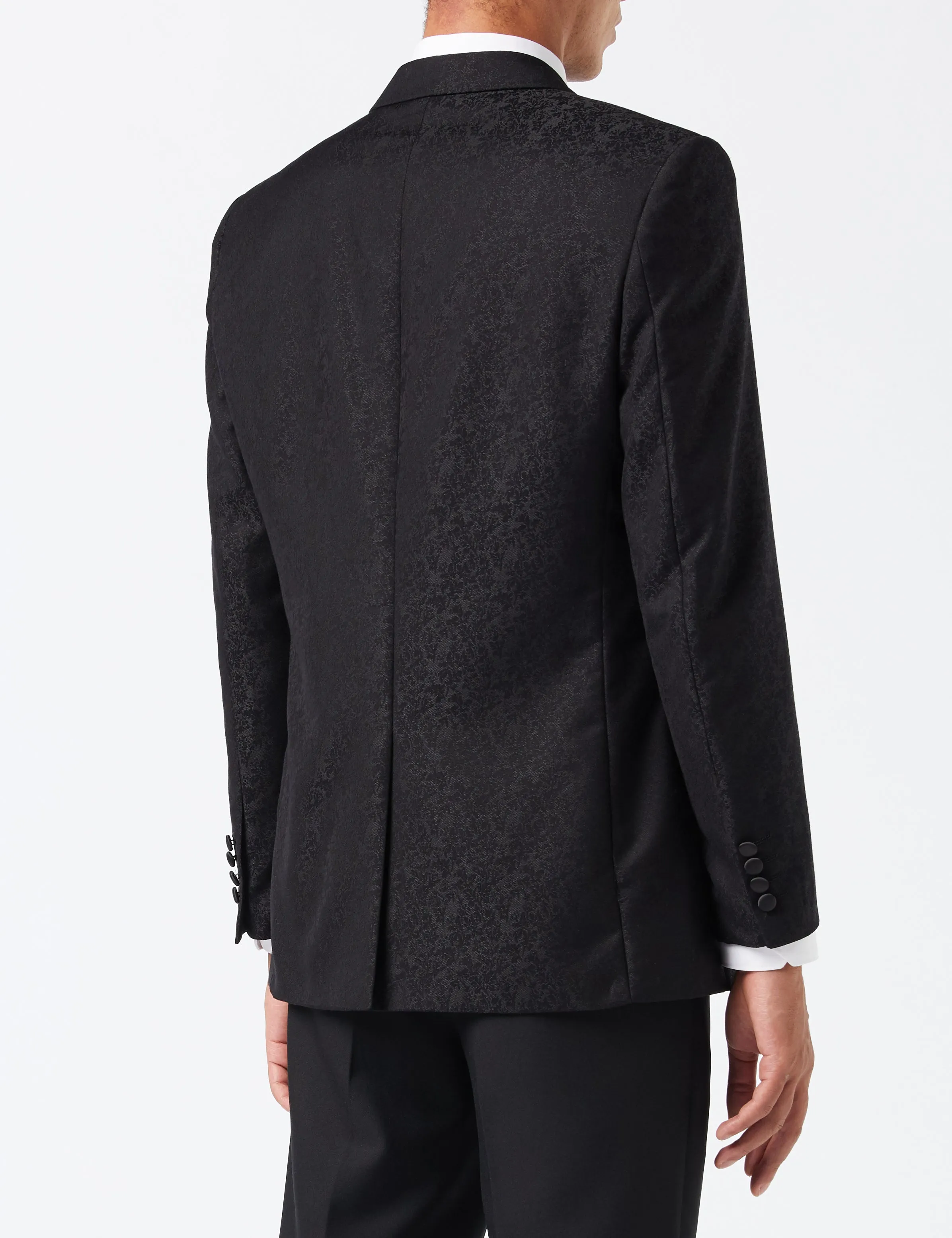 LUCA - BLACK PRINTED DINNER TUX JACKET